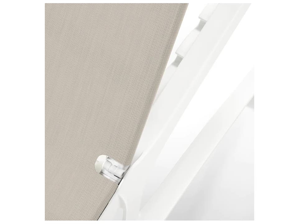 Grosfillex Sunset Aluminum Resin Glacier White Outdoor Chaise Lounge in Beige