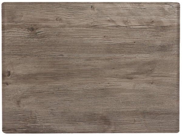 Grosfillex Molded Melamine Resin Aged Oak Rectangular Table Top