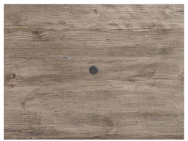 Grosfillex Molded Melamine Resin Aged Oak Rectangular Table Top with Umbrella Hole