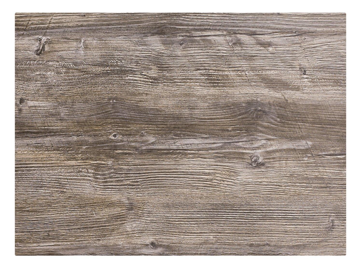 Grosfillex HPL Resin Drifted Pine Rectangular Table Top with Rails