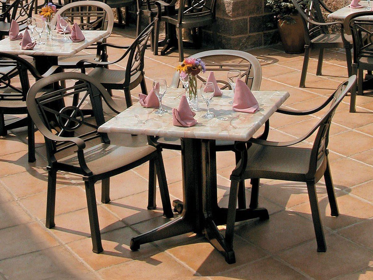 Grosfillex Victoria Resin Bronze Mist Outdoor Patio Dining Set