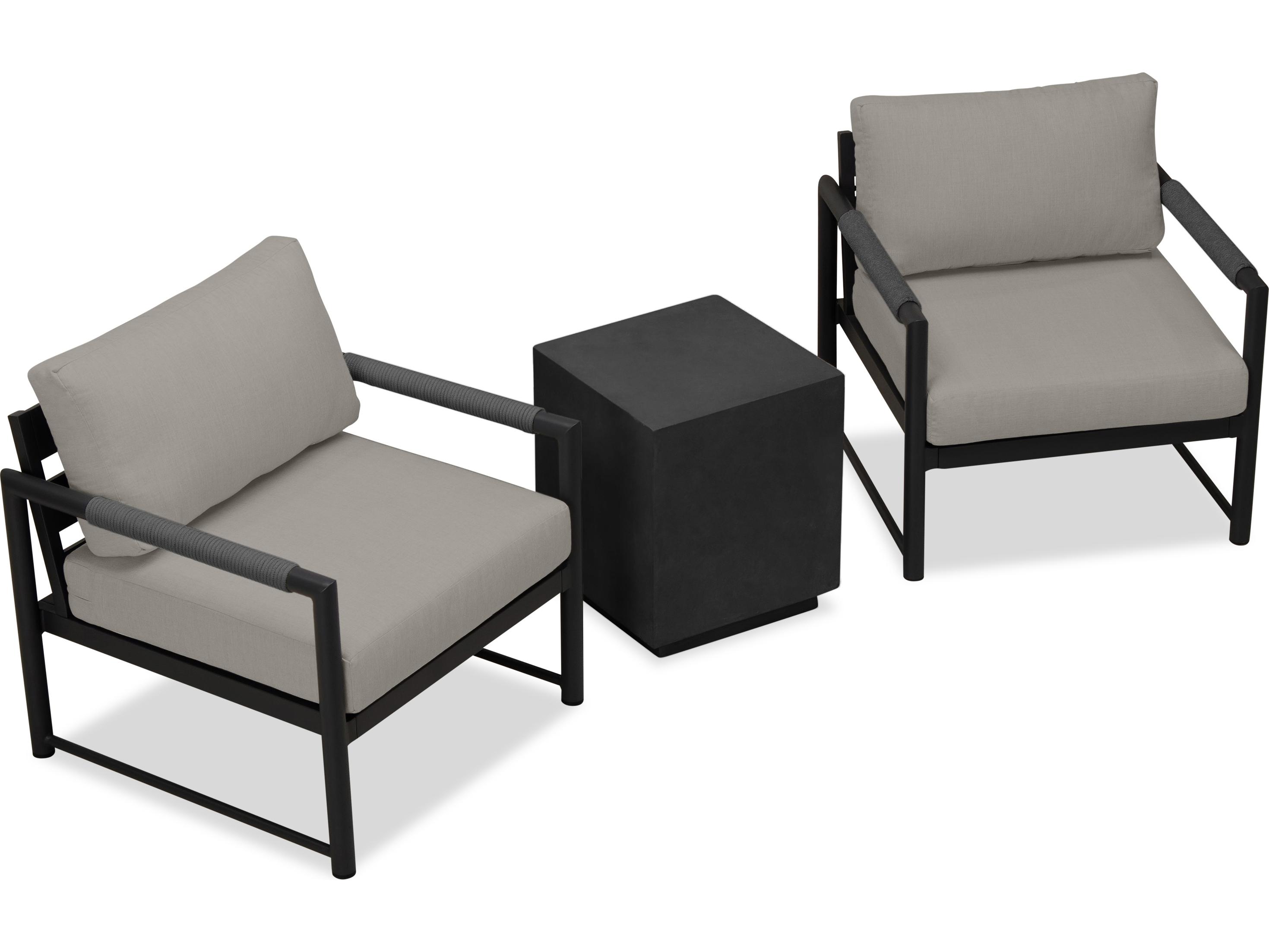 Harmonia Living Alto Aluminum 3 Piece Chat Outdoor Patio Lounge Set