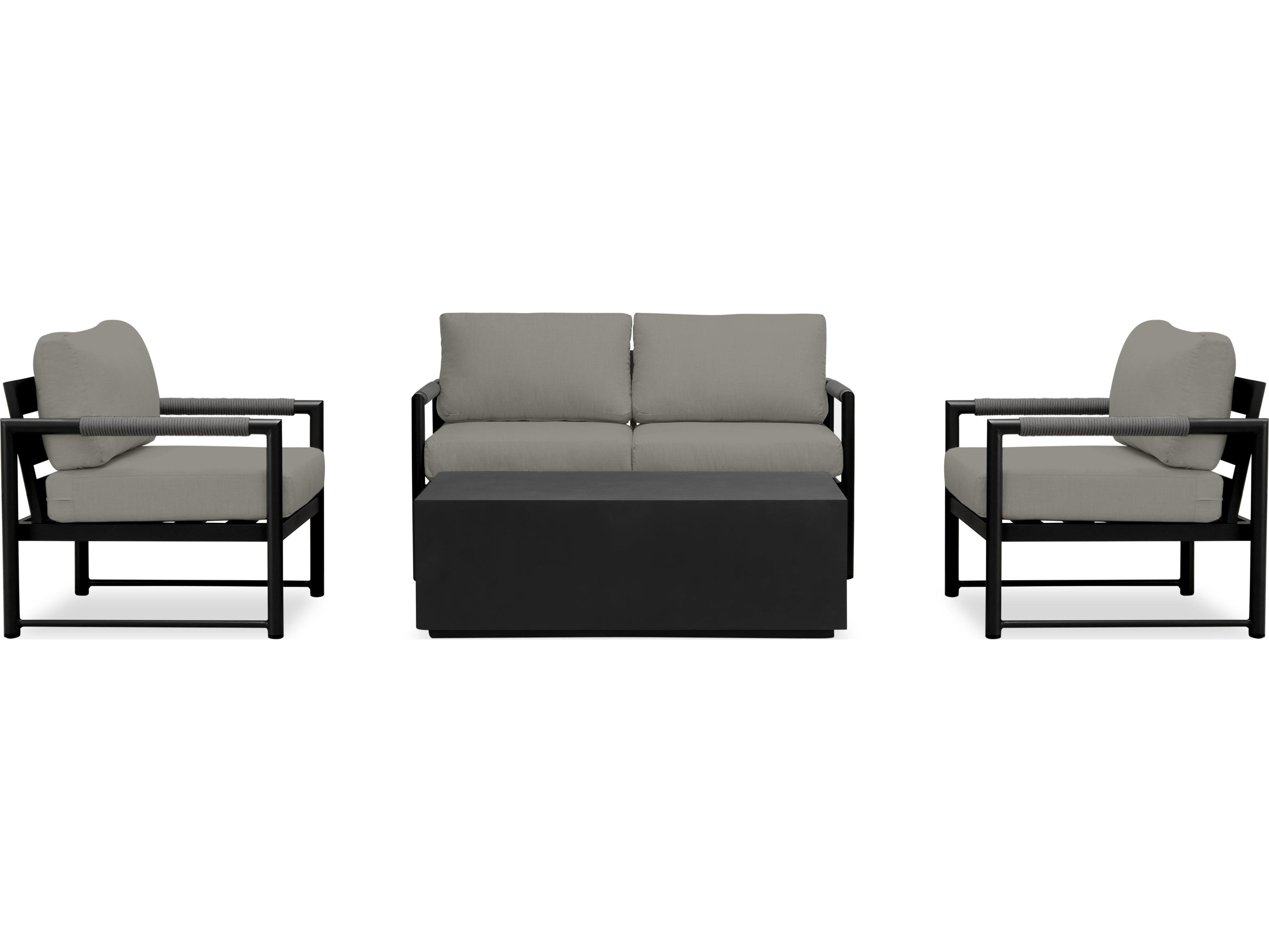 Harmonia Living Alto Aluminum 5 Piece Loveseat Patio Lounge Set