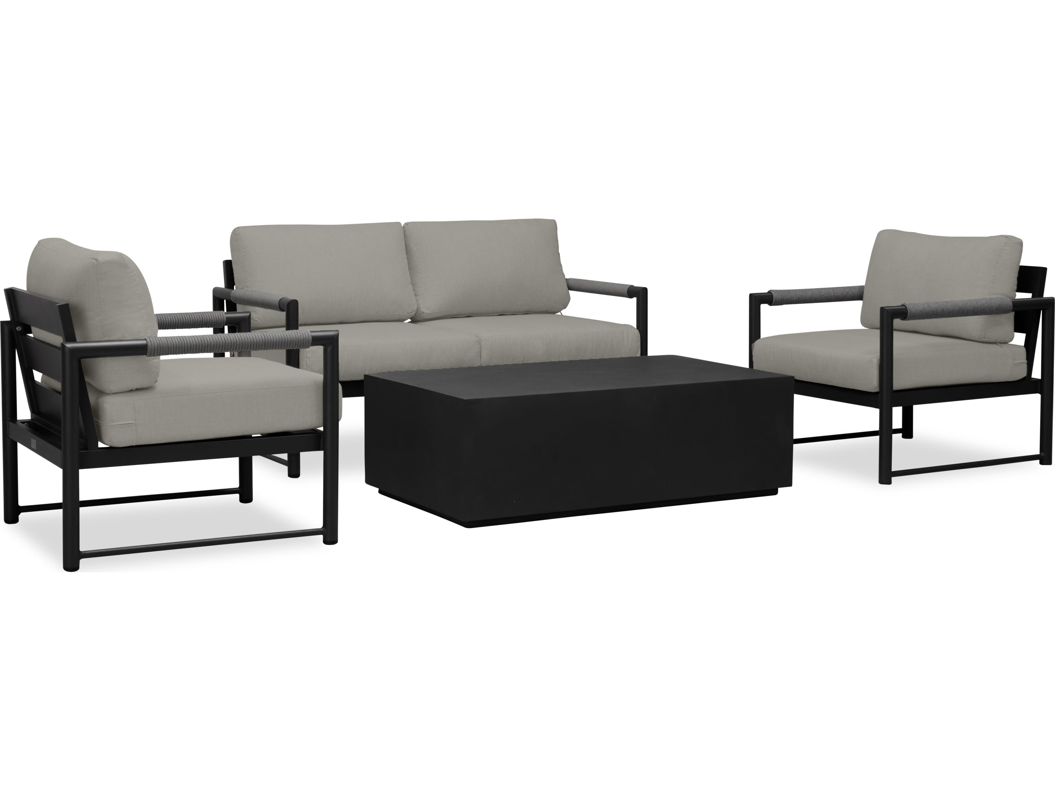 Harmonia Living Alto Aluminum 5 Piece Loveseat Patio Lounge Set