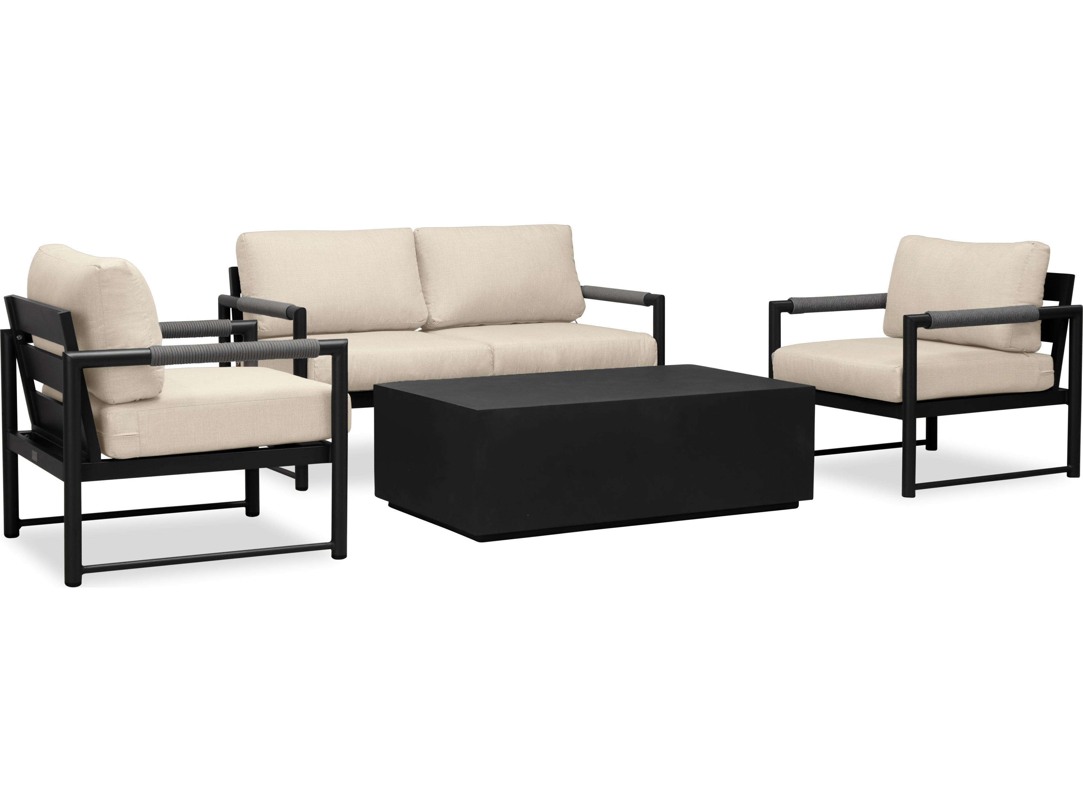 Harmonia Living Alto Aluminum 5 Piece Loveseat Patio Lounge Set