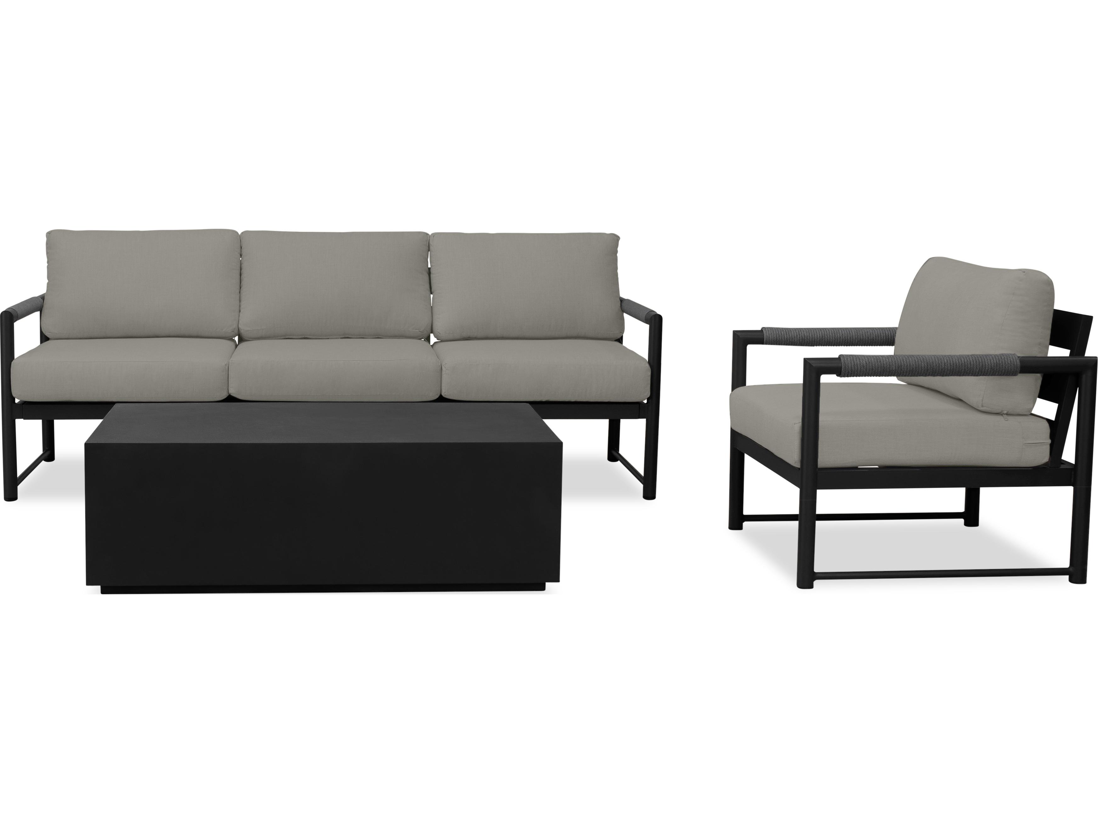 Harmonia Living Alto Aluminum 3 Piece Sofa Outdoor Patio Lounge Set