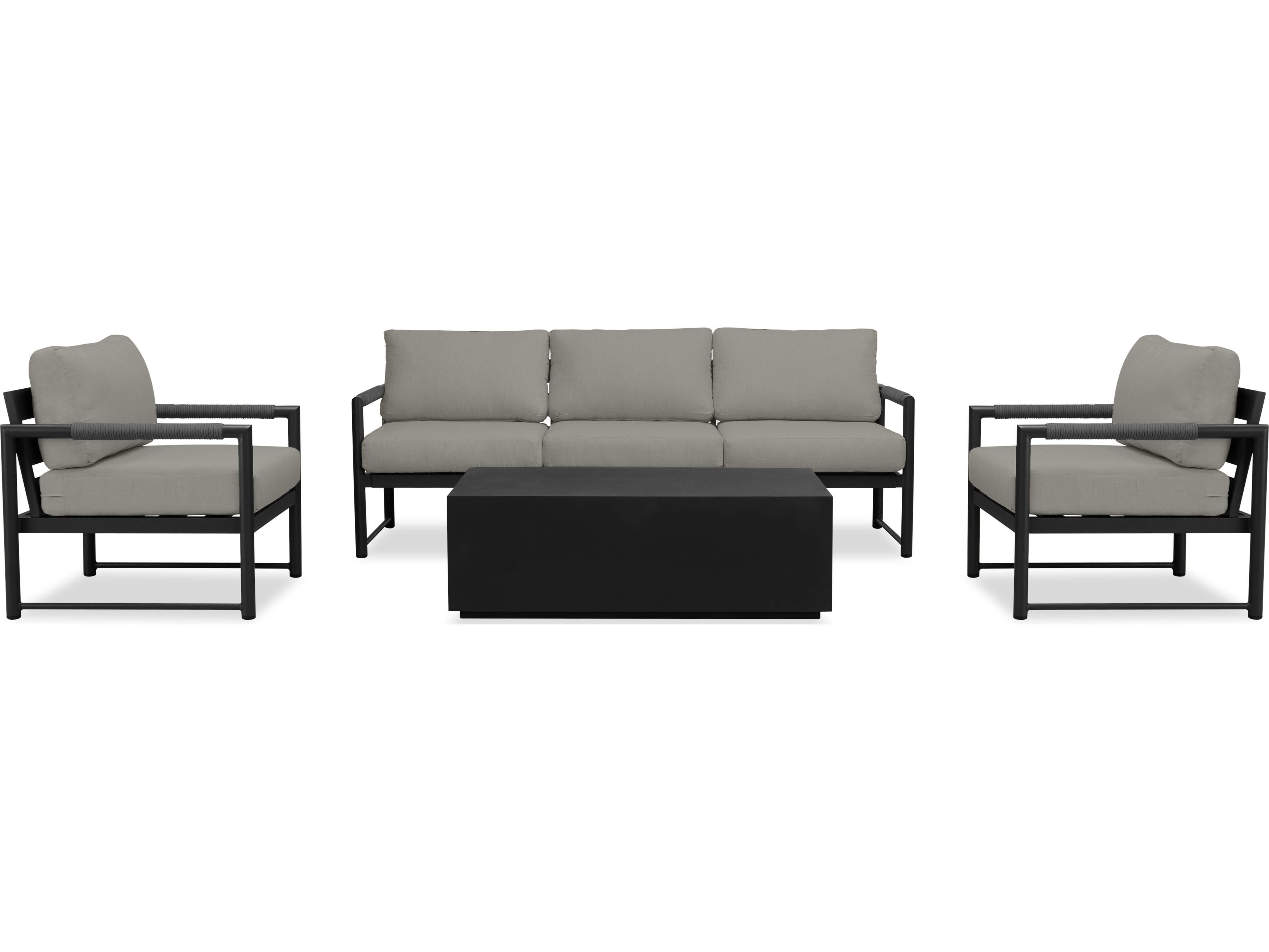 Harmonia Living Alto Aluminum 4 Piece Sofa Patio Lounge Set