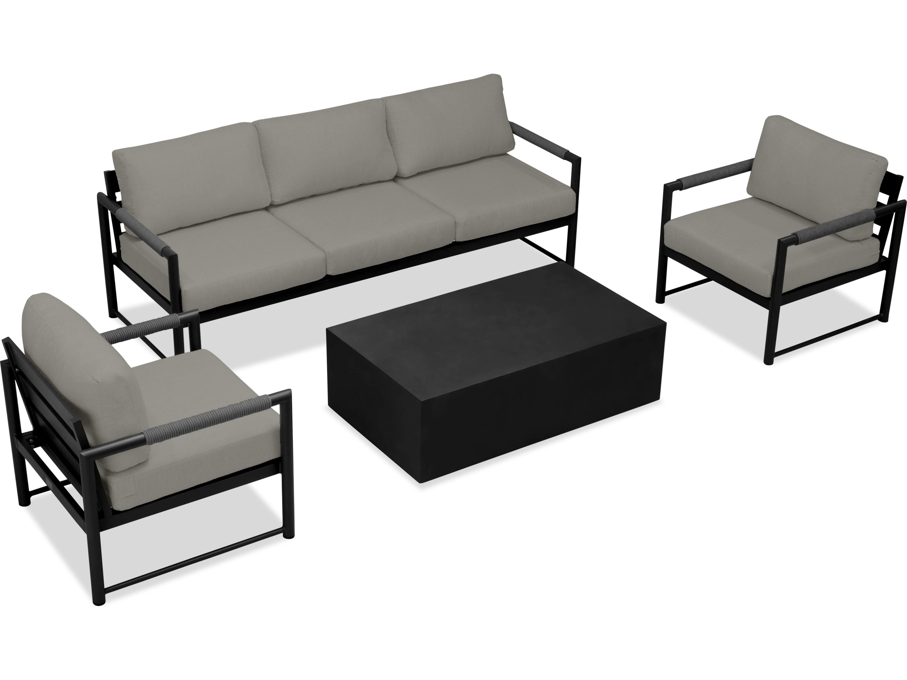 Harmonia Living Alto Aluminum 4 Piece Sofa Patio Lounge Set