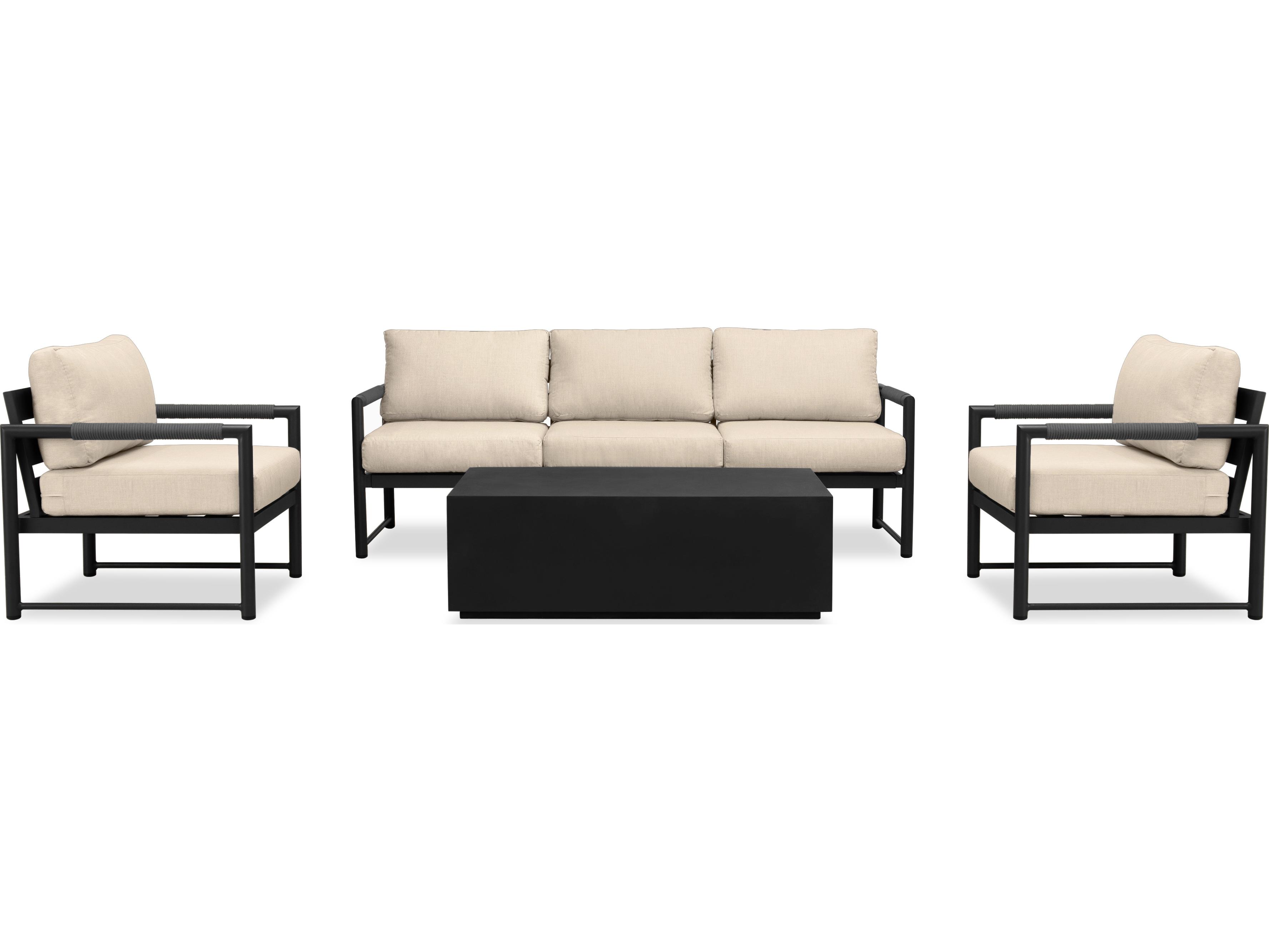 Harmonia Living Alto Aluminum 4 Piece Sofa Patio Lounge Set