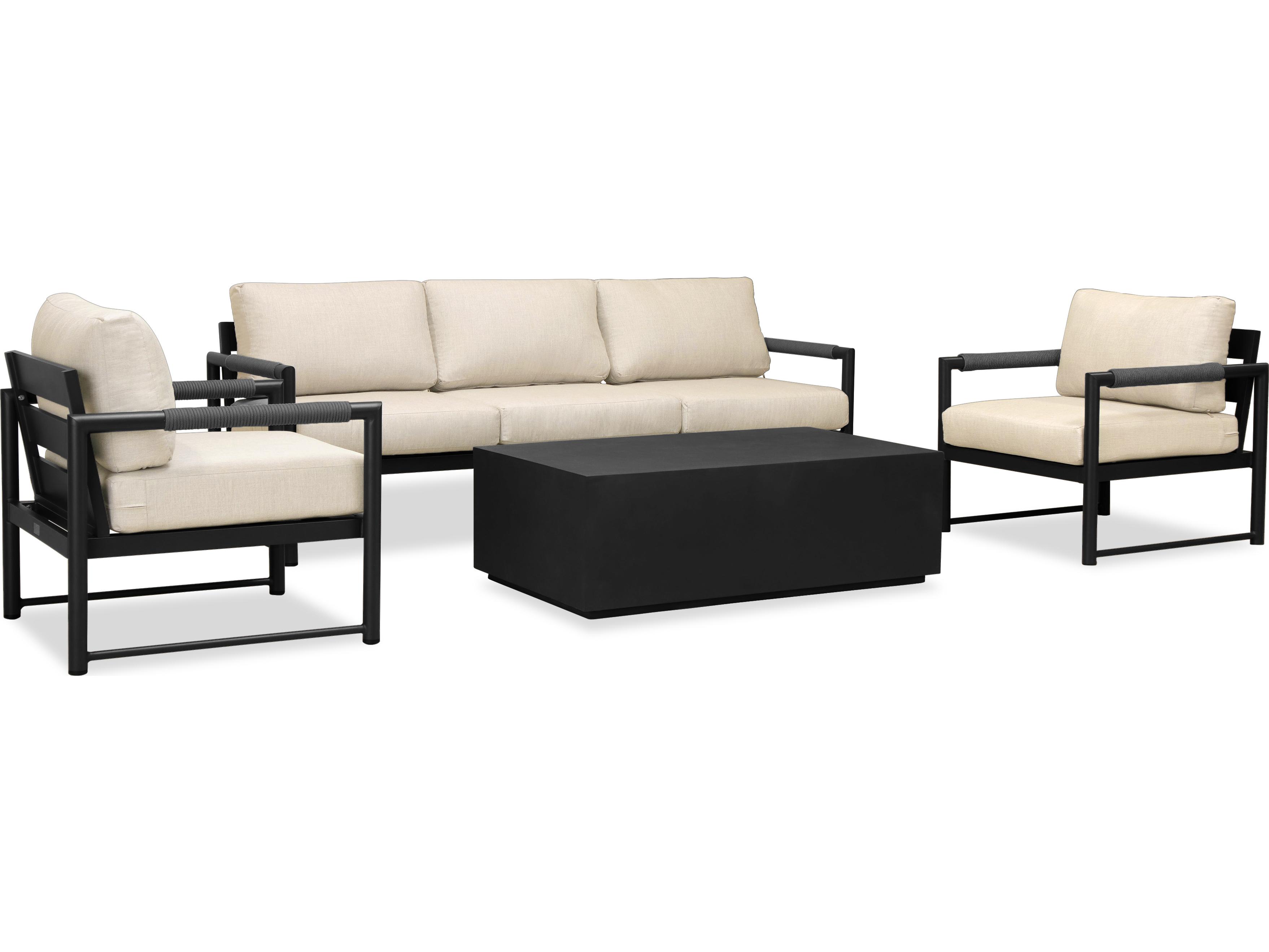 Harmonia Living Alto Aluminum 4 Piece Sofa Patio Lounge Set