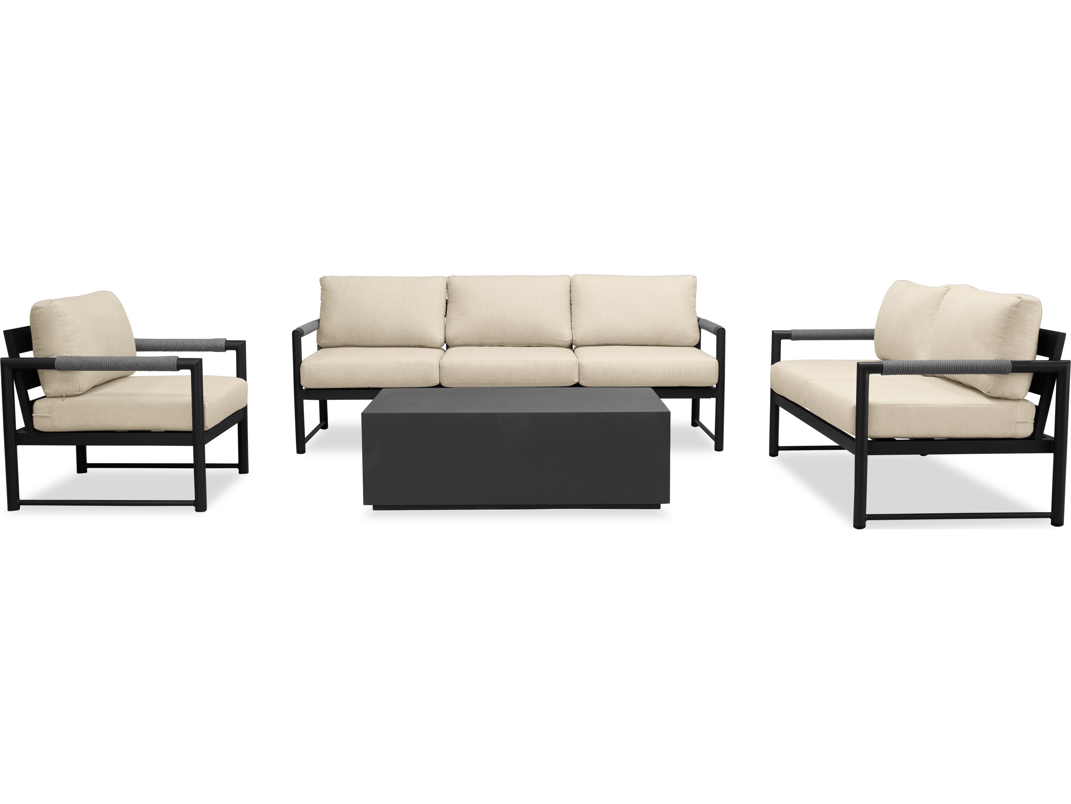 Harmonia Living Alto Aluminum 4 Piece Sofa Outdoor Lounge Set