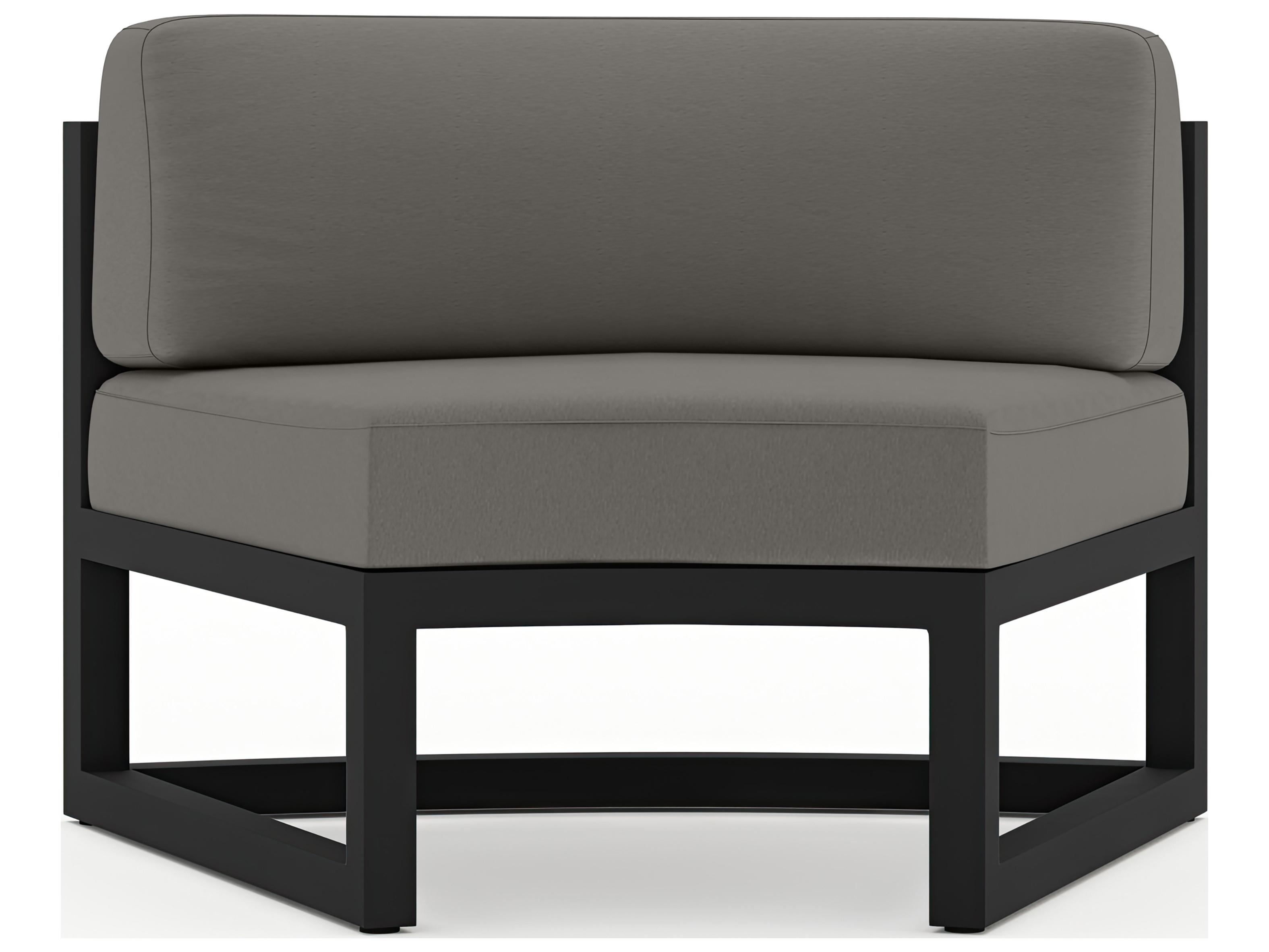 Harmonia Living Avion Aluminum Black Curved Outdoor Patio Lounge Chair (Pack of 2)