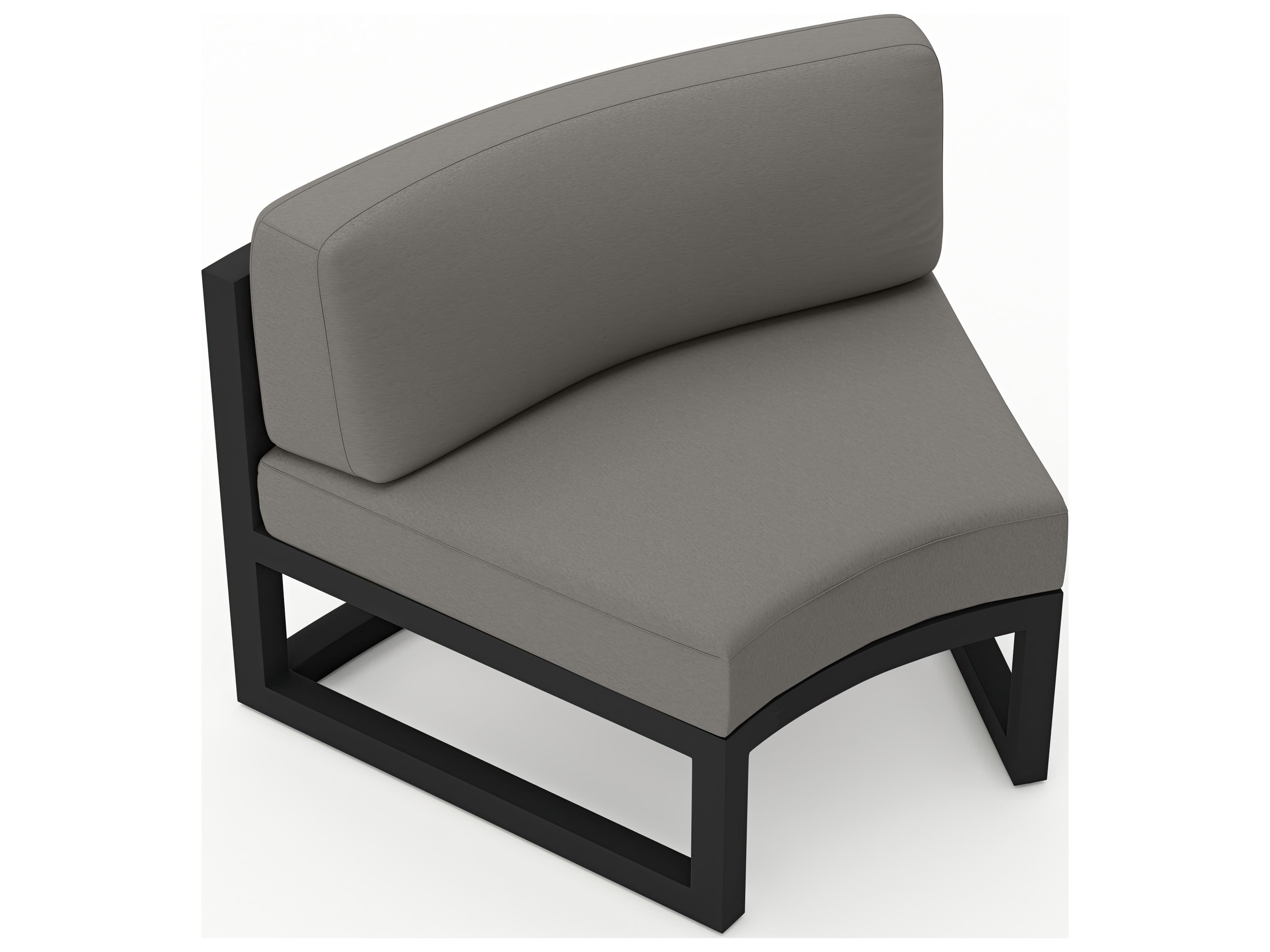 Harmonia Living Avion Aluminum Black Curved Outdoor Patio Lounge Chair (Pack of 2)