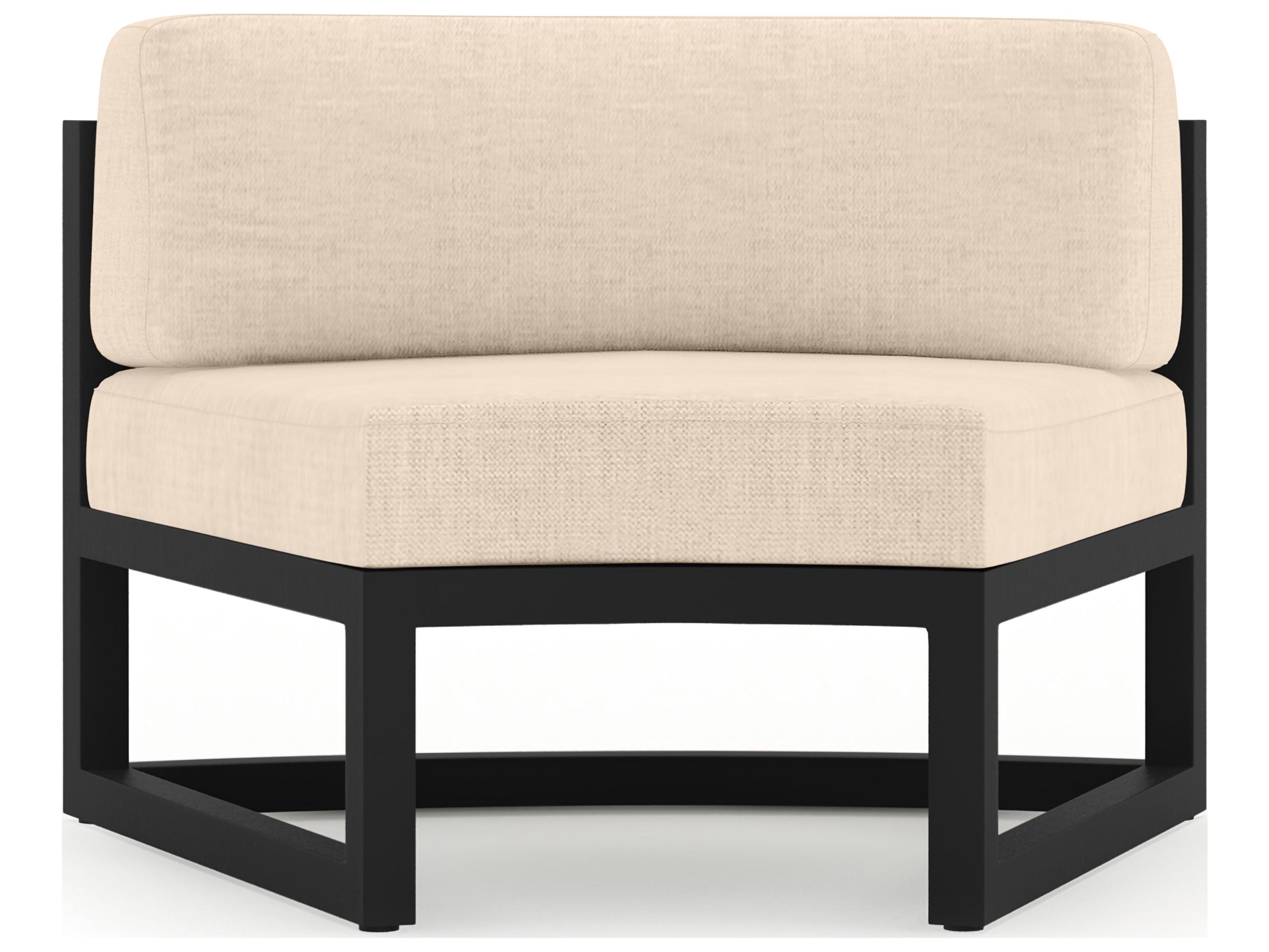 Harmonia Living Avion Aluminum Black Curved Outdoor Patio Lounge Chair (Pack of 2)