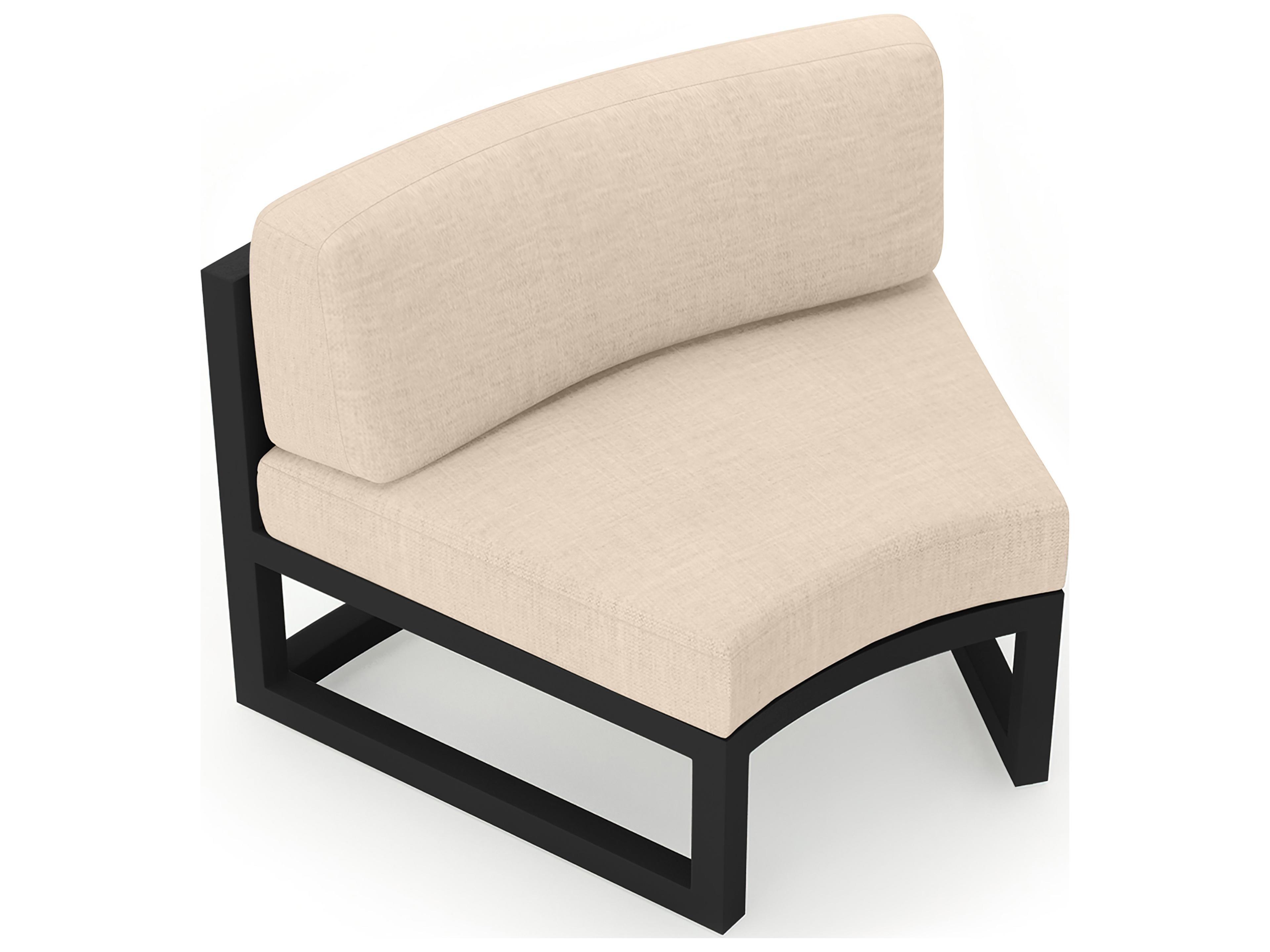 Harmonia Living Avion Aluminum Black Curved Outdoor Patio Lounge Chair (Pack of 2)