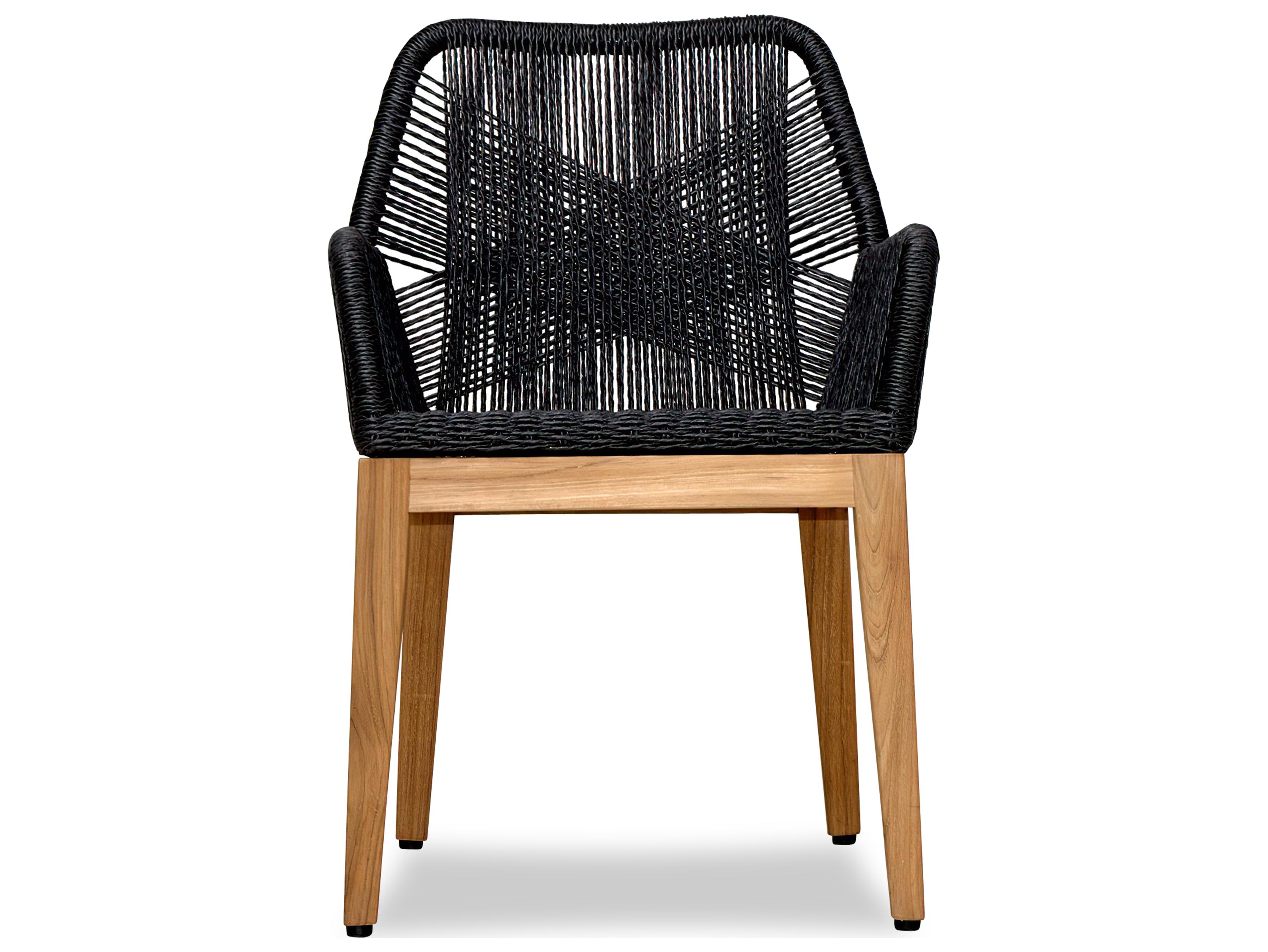 Harmonia Living Carl Teak Rope Outdoor Dining Arm Chair