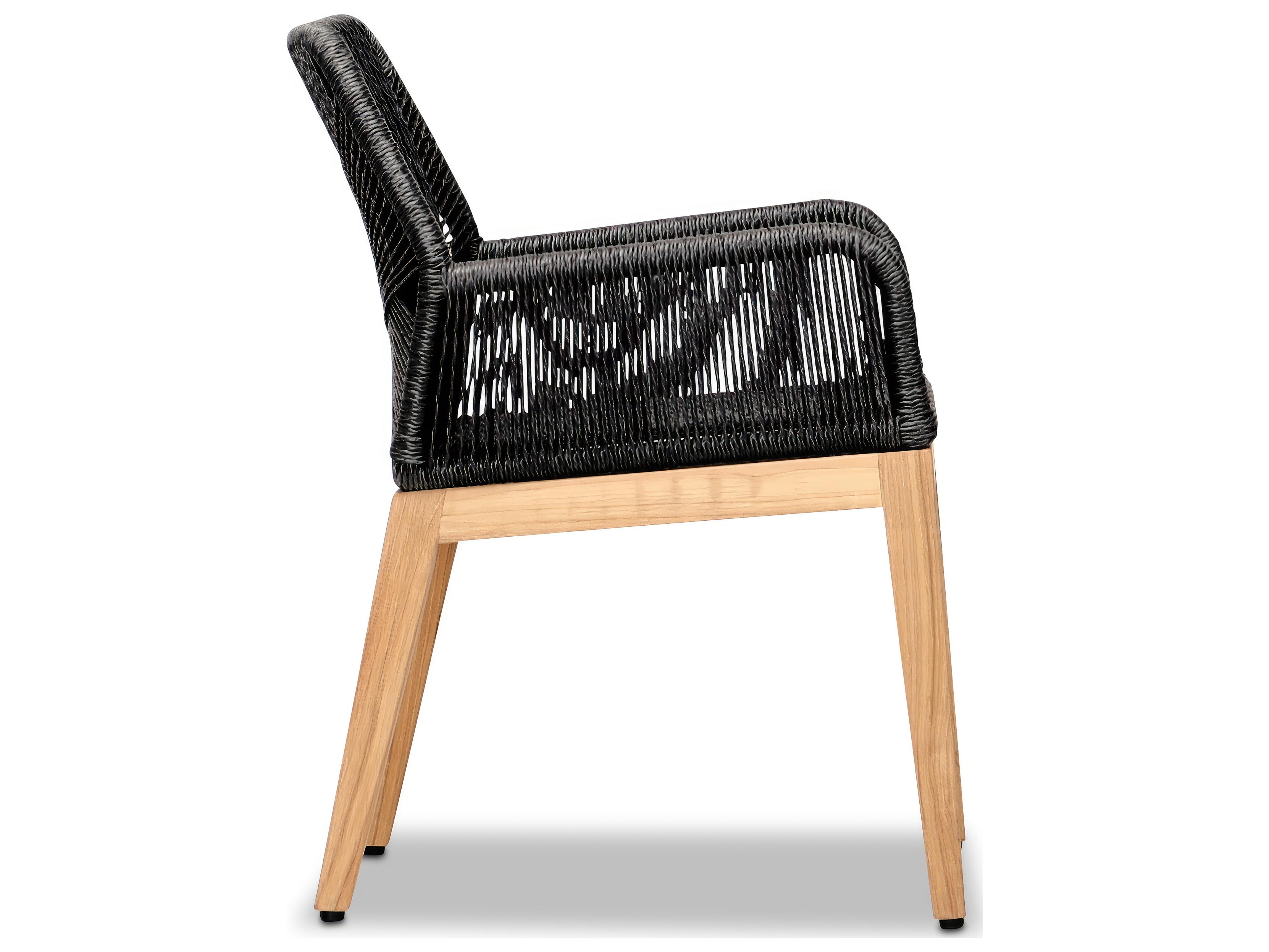 Harmonia Living Carl Teak Rope Outdoor Dining Arm Chair