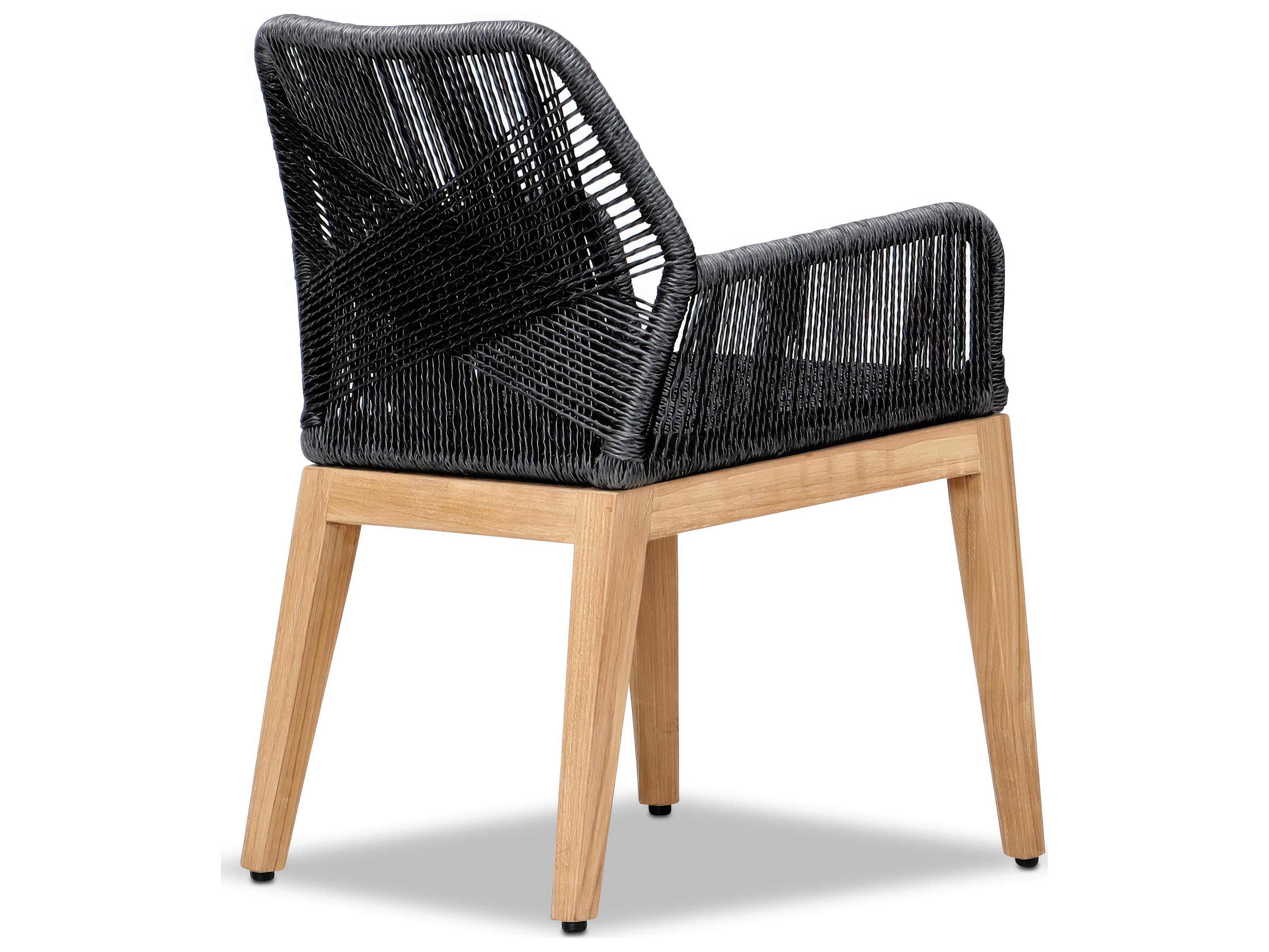 Harmonia Living Carl Teak Rope Outdoor Dining Arm Chair