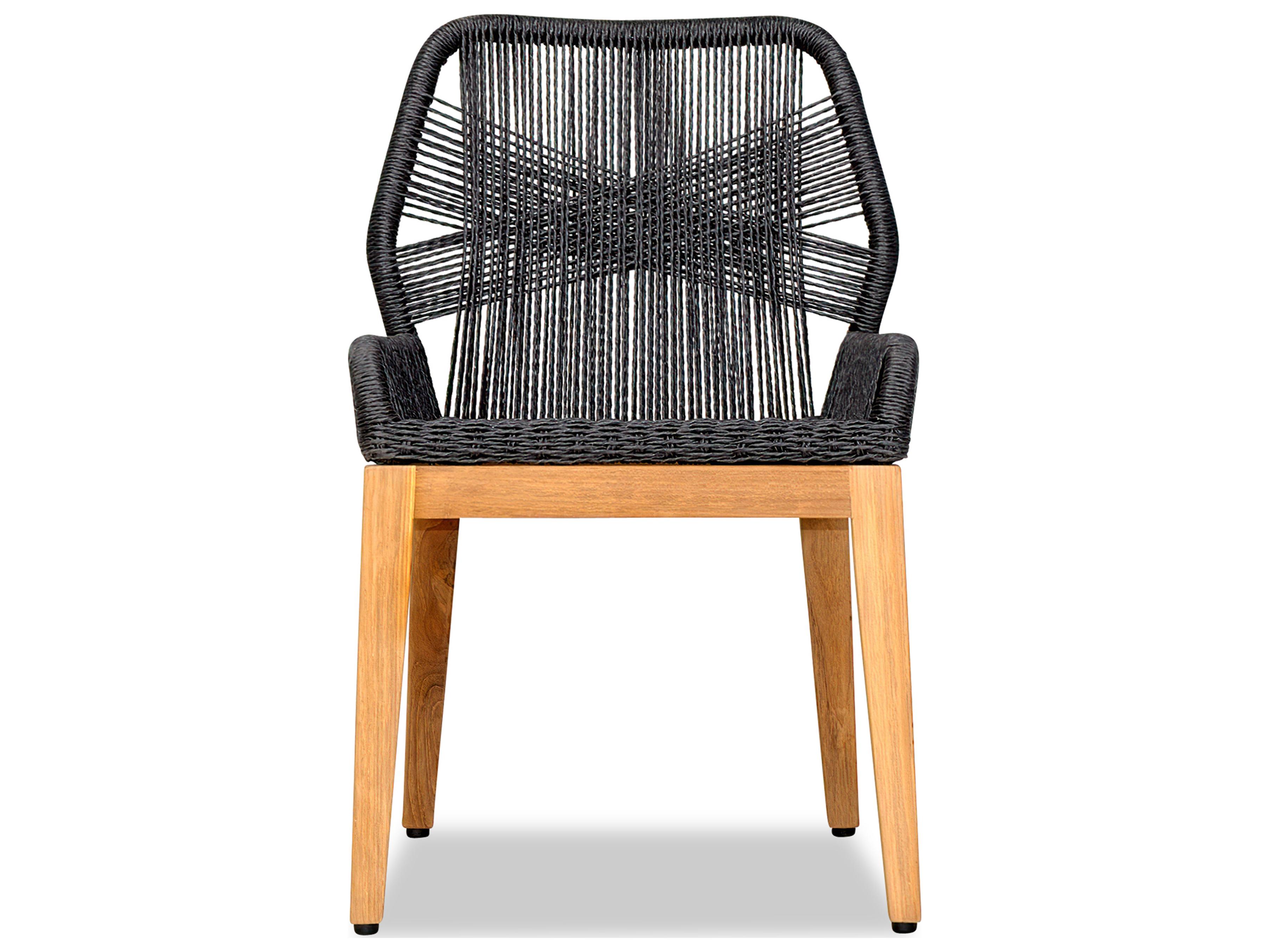 Harmonia Living Carl Teak Rope Patio Dining Side Chair