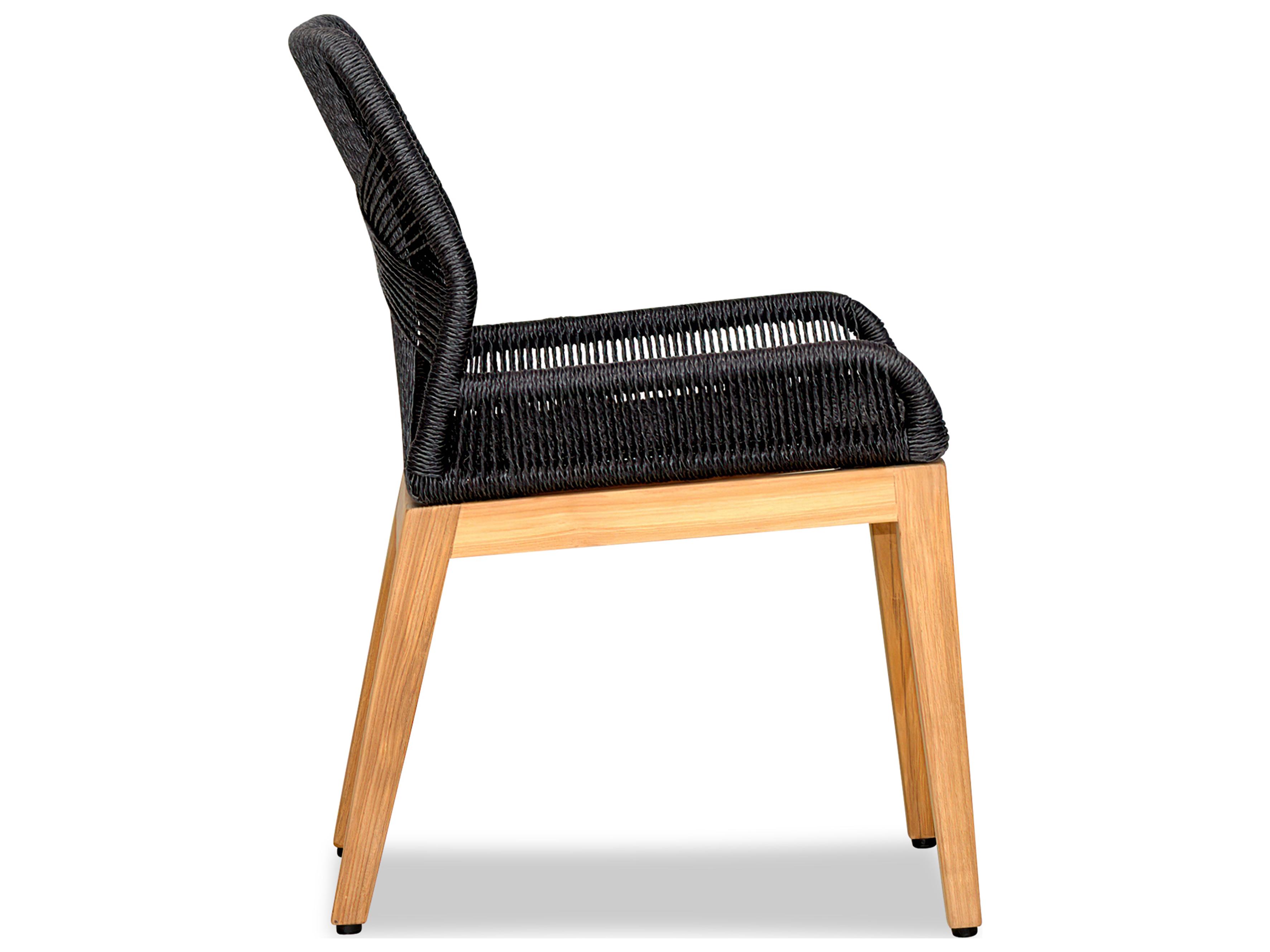 Harmonia Living Carl Teak Rope Patio Dining Side Chair