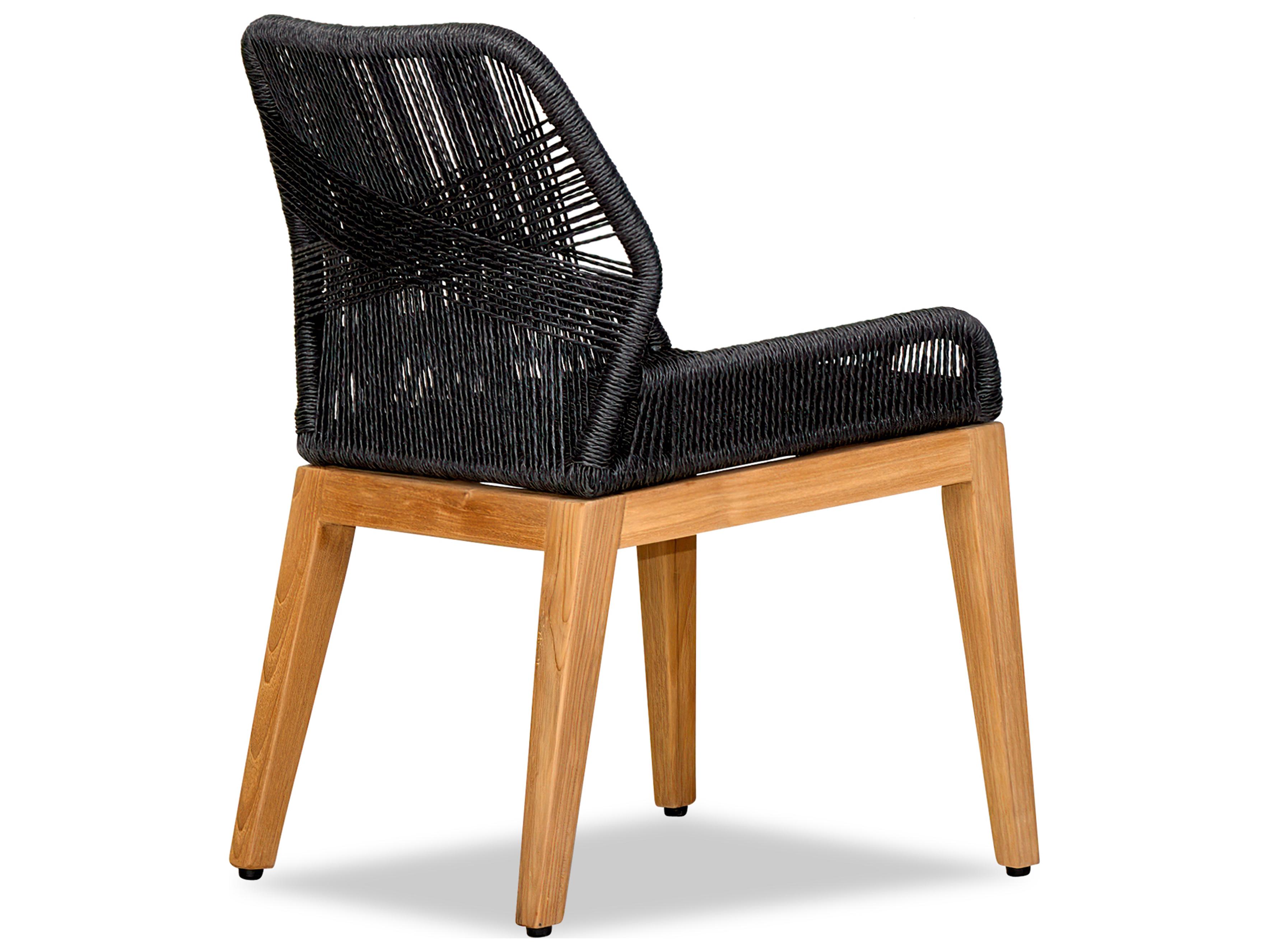 Harmonia Living Carl Teak Rope Patio Dining Side Chair