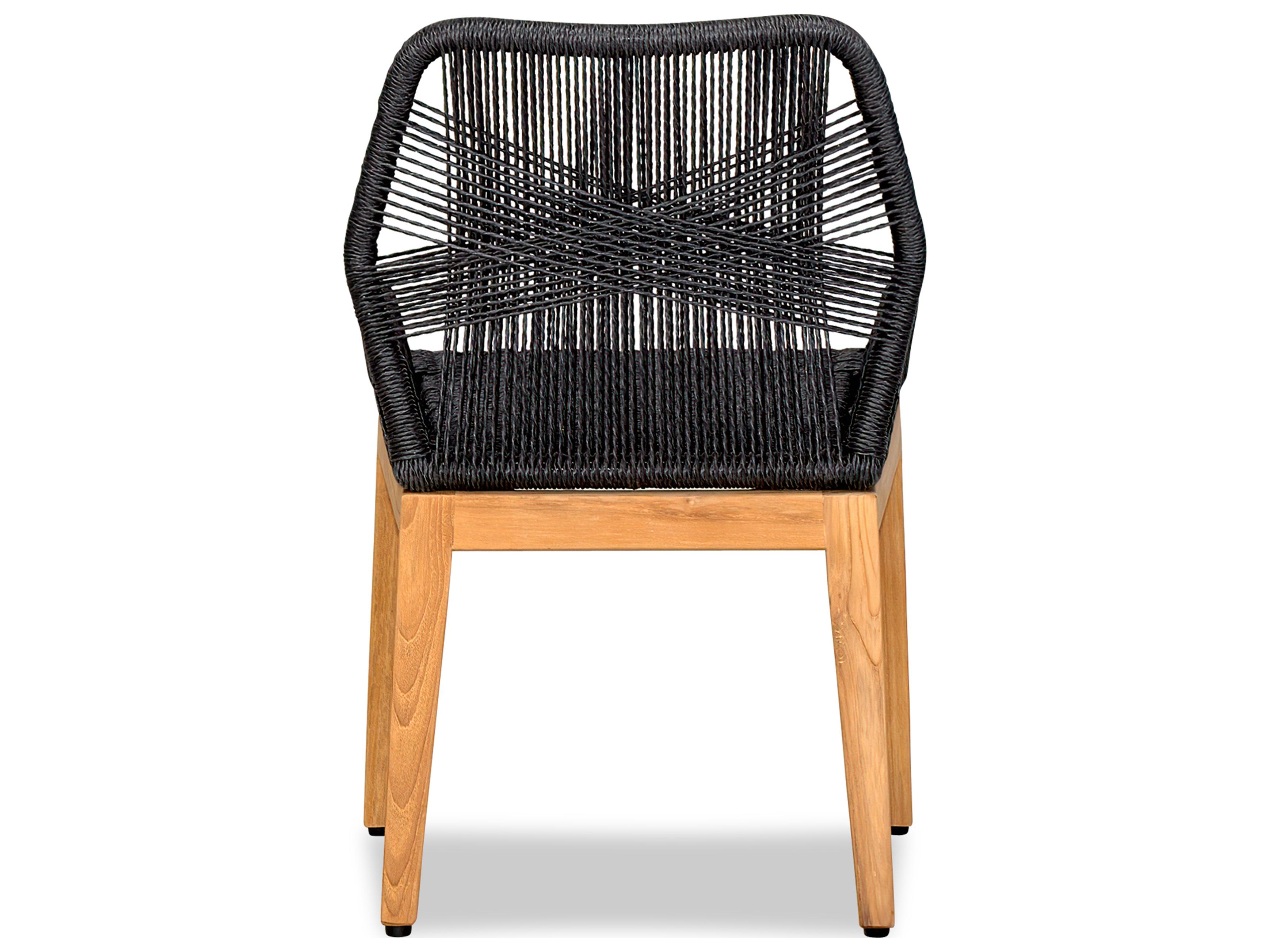 Harmonia Living Carl Teak Rope Patio Dining Side Chair