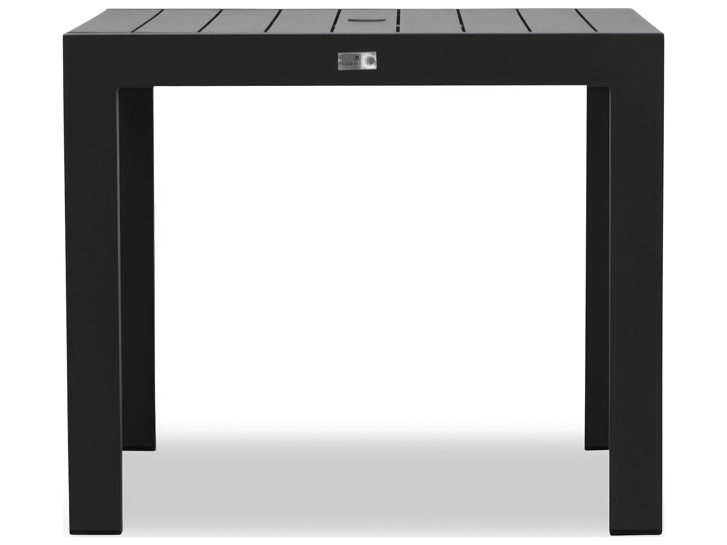 Harmonia Living Classic Aluminum Square Dining table with Umbrella Hole