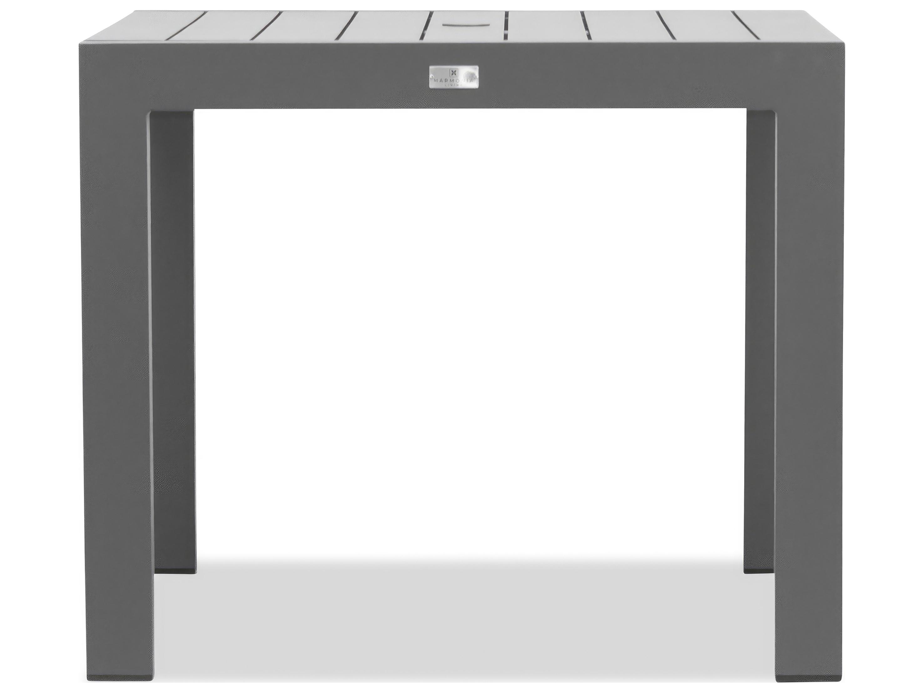 Harmonia Living Classic Aluminum Square Dining table with Umbrella Hole