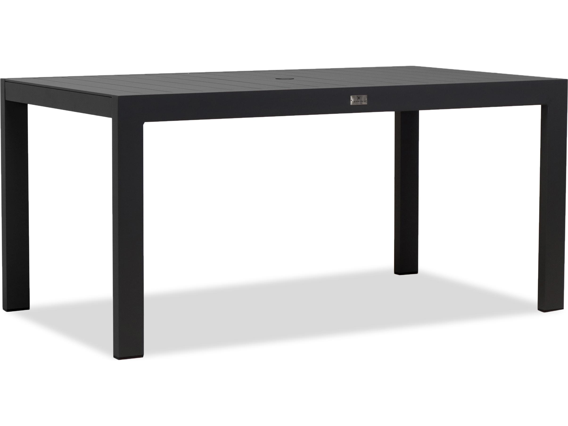 Harmonia Living Classic Aluminum Rectangular Dining table with Umbrella Hole
