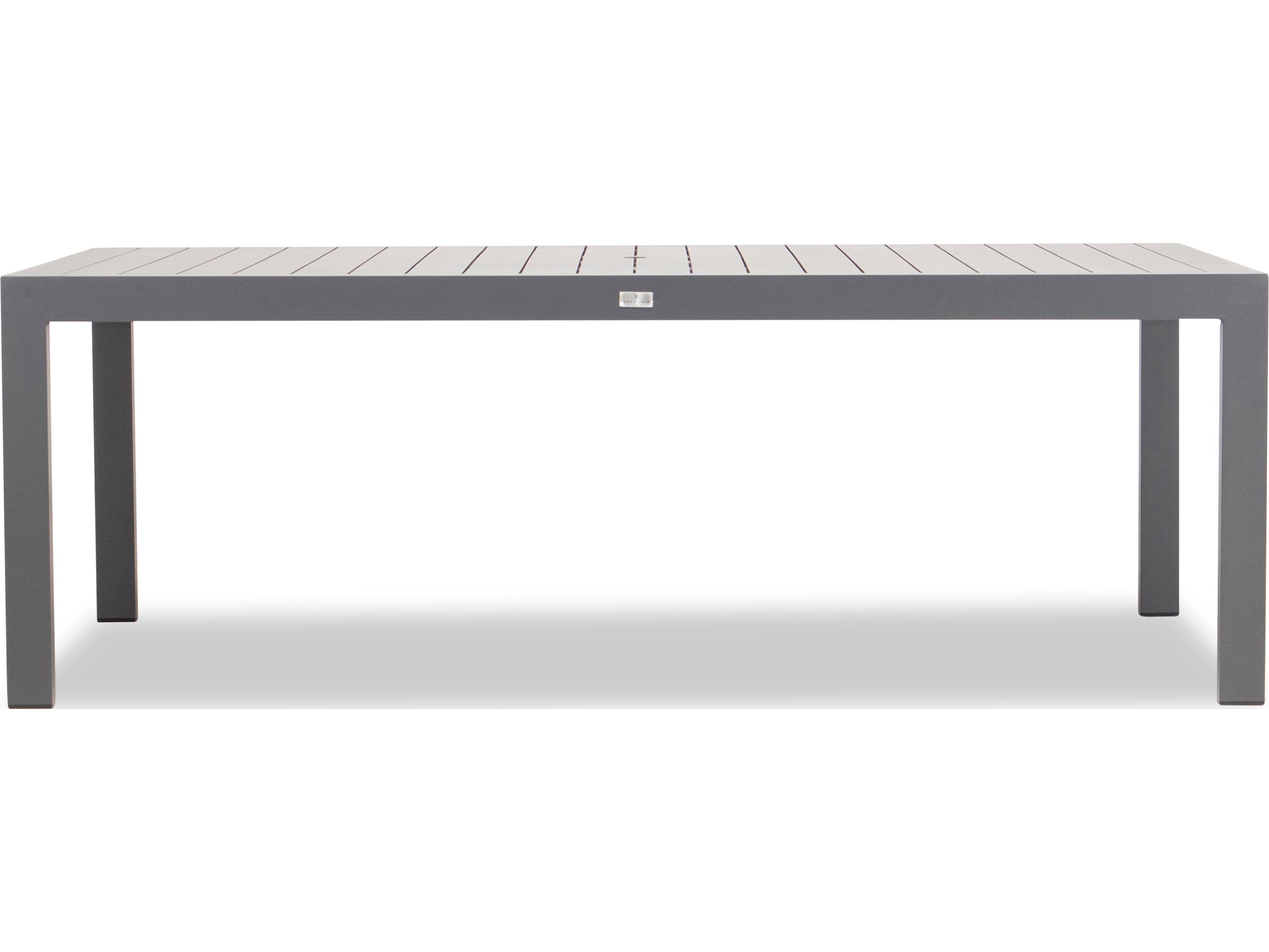 Harmonia Living Classic Aluminum Rectangular Dining table with Umbrella Hole