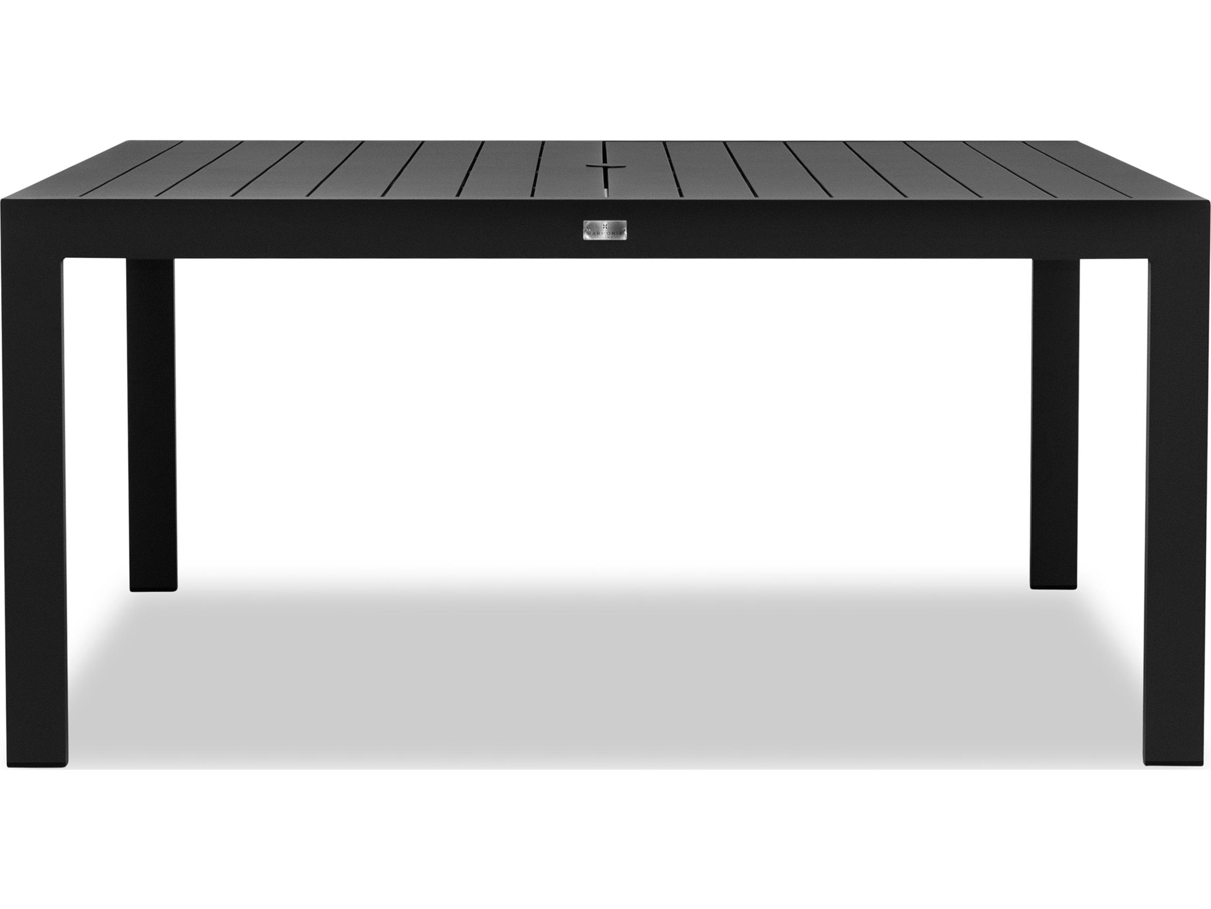 Harmonia Living Classic Aluminum Square Dining table with Umbrella Hole