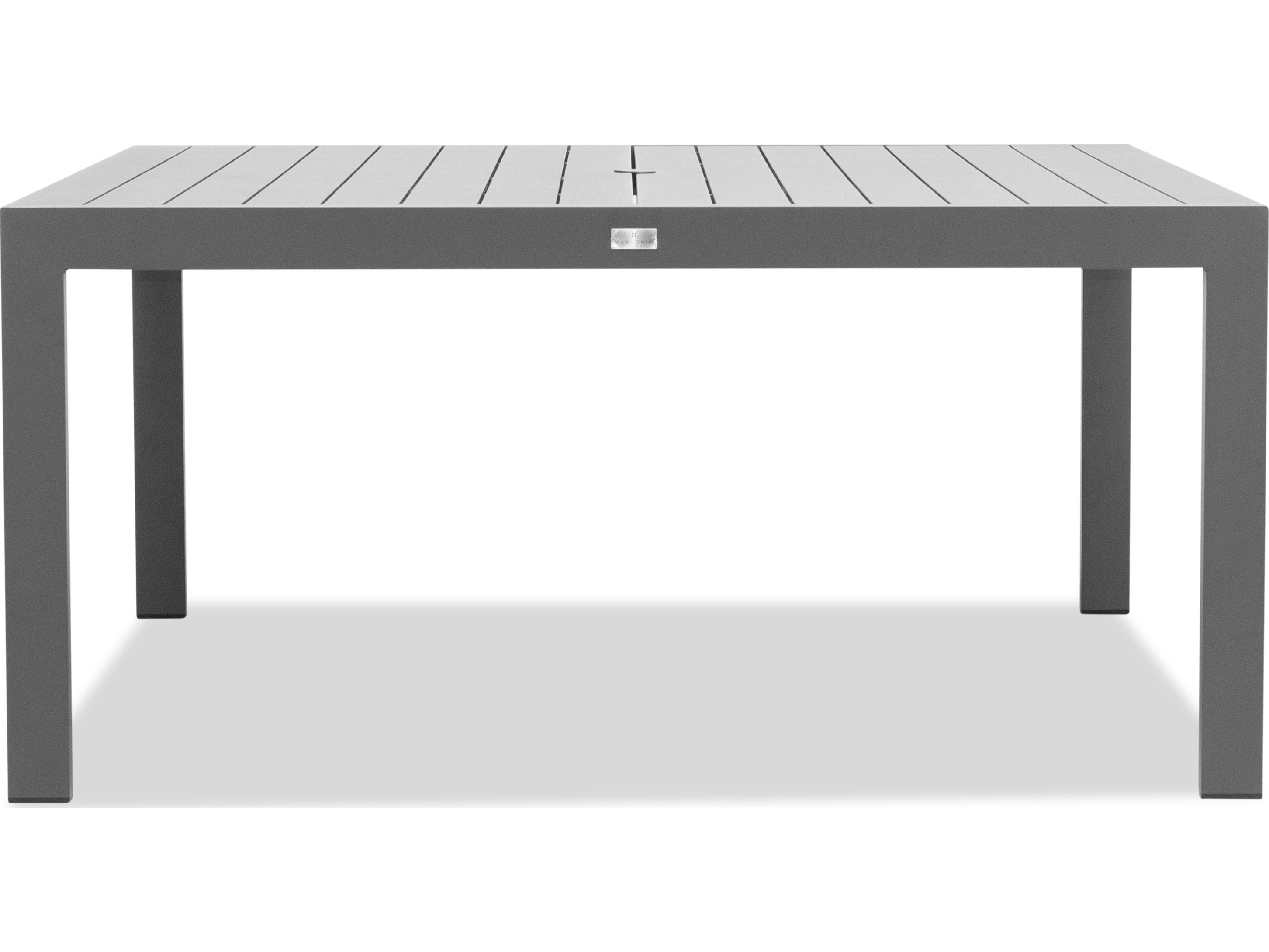 Harmonia Living Classic Aluminum Square Dining table with Umbrella Hole