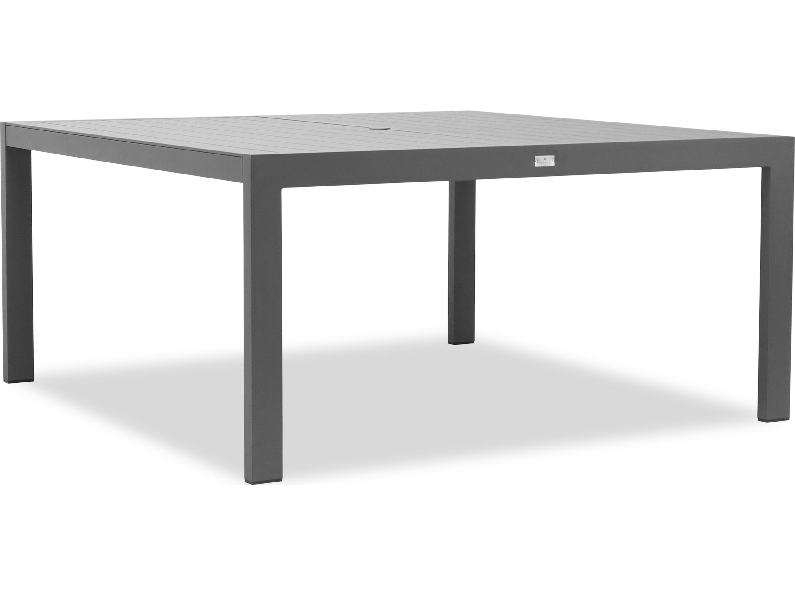 Harmonia Living Classic Aluminum Square Dining table with Umbrella Hole