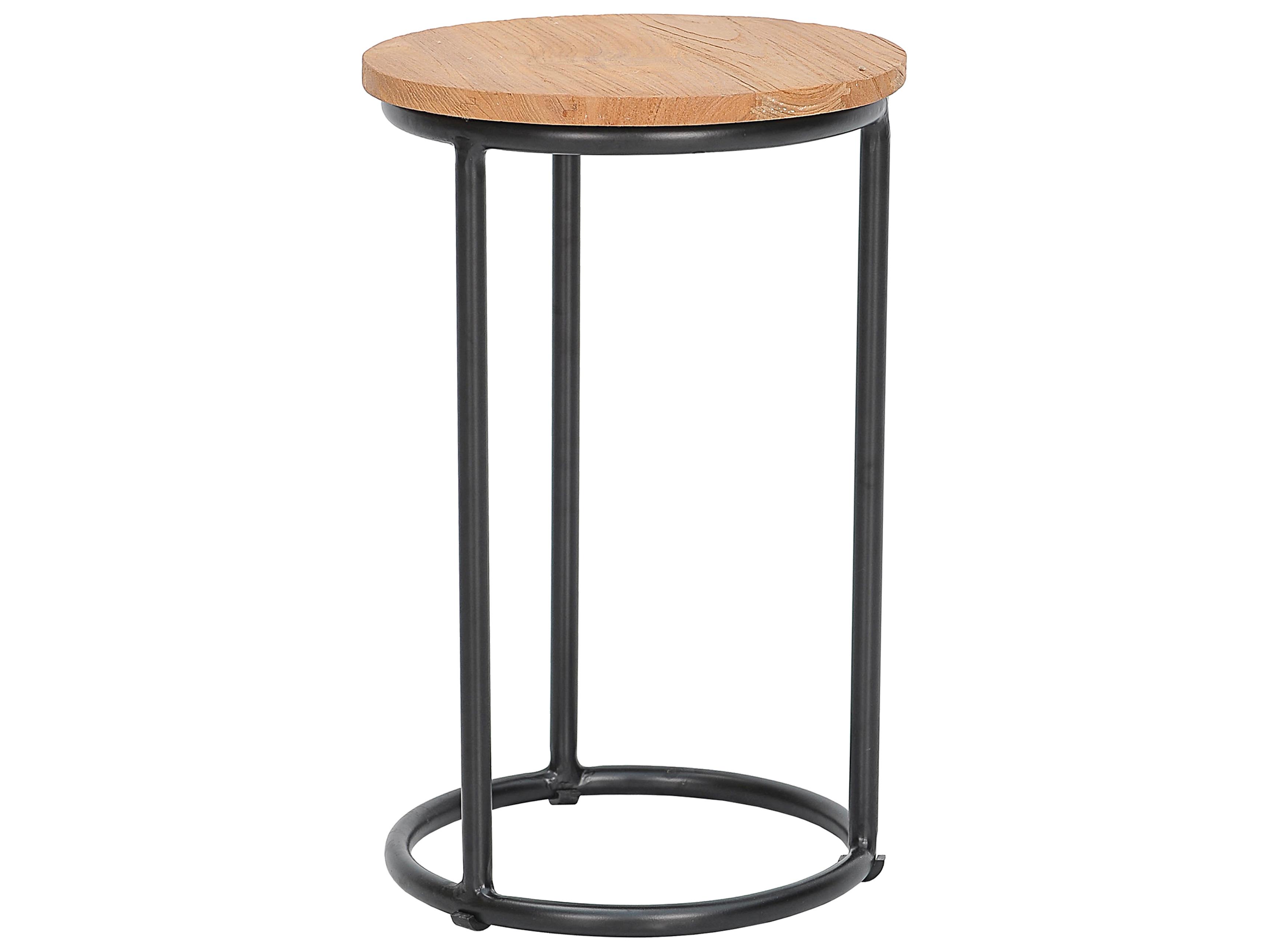 Harmonia Living Finn Aluminum Teak 2 Piece Nesting End table Set