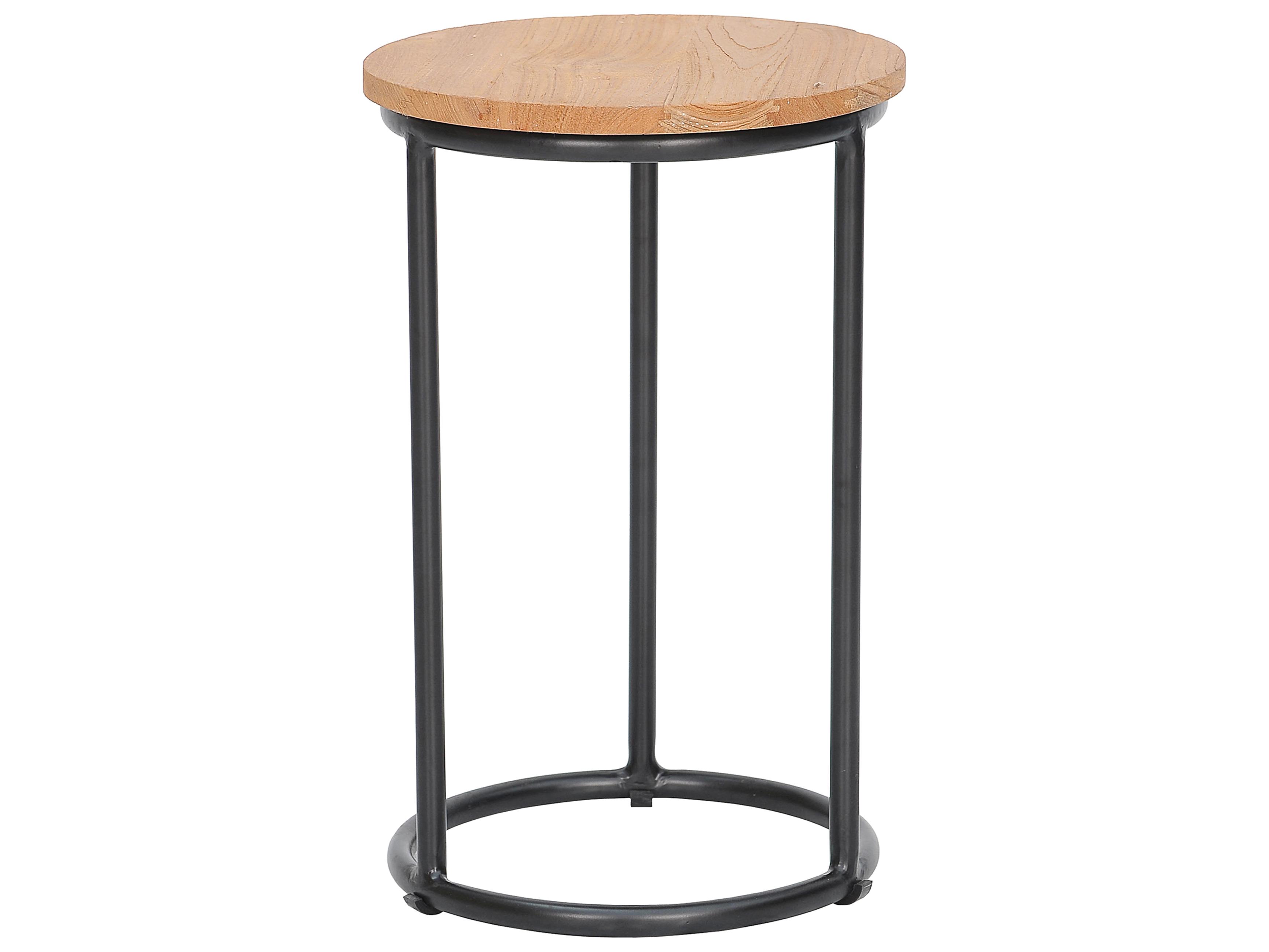 Harmonia Living Finn Aluminum Teak 2 Piece Nesting End table Set