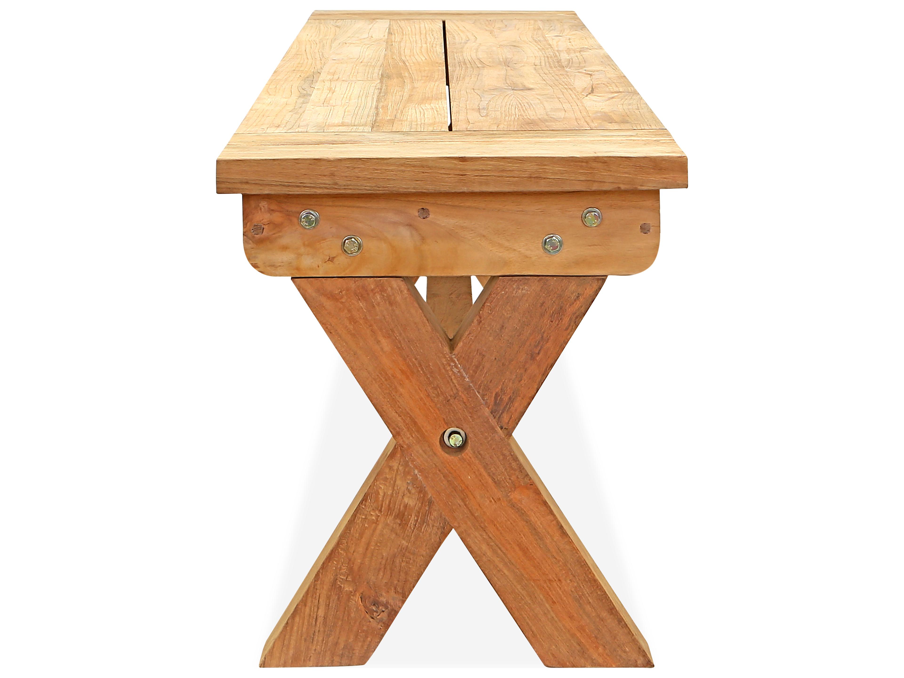 Harmonia Living Fields Reclaimed Teak Dining Outdoor Patio Bench