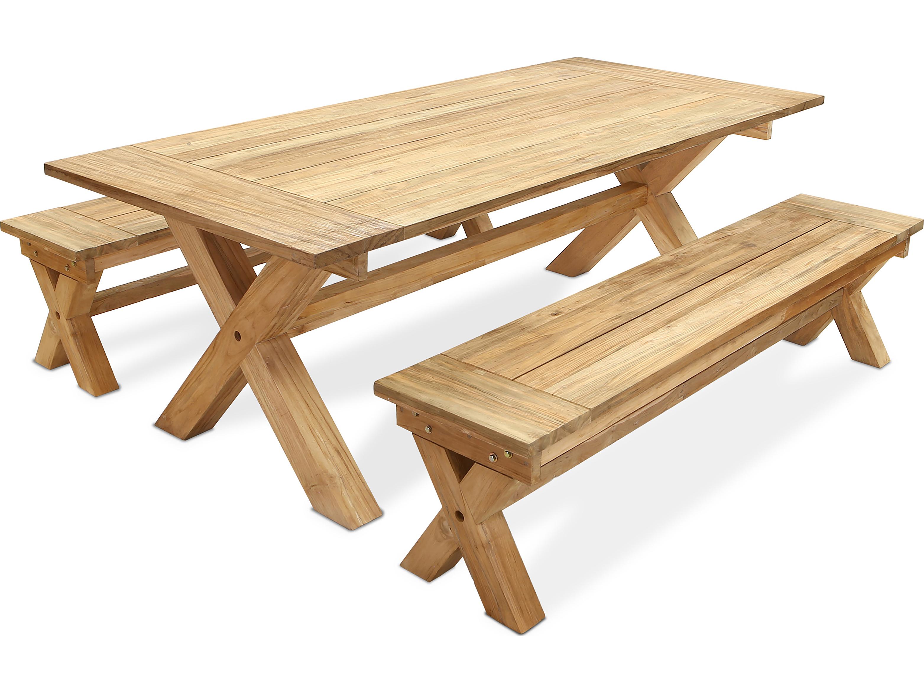 Harmonia Living Fields Teak 6 Patio Dining Set