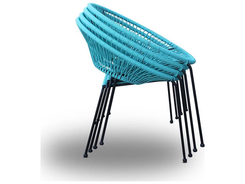 Harmonia Living Closeouts Acapulco Steel Woven Strap Outdoor Patio Dining Arm Chair