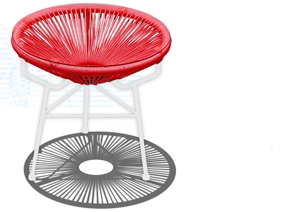 Harmonia Living Closeouts Acapulco Steel Woven Strap Round Glass Top End table/Ottoman