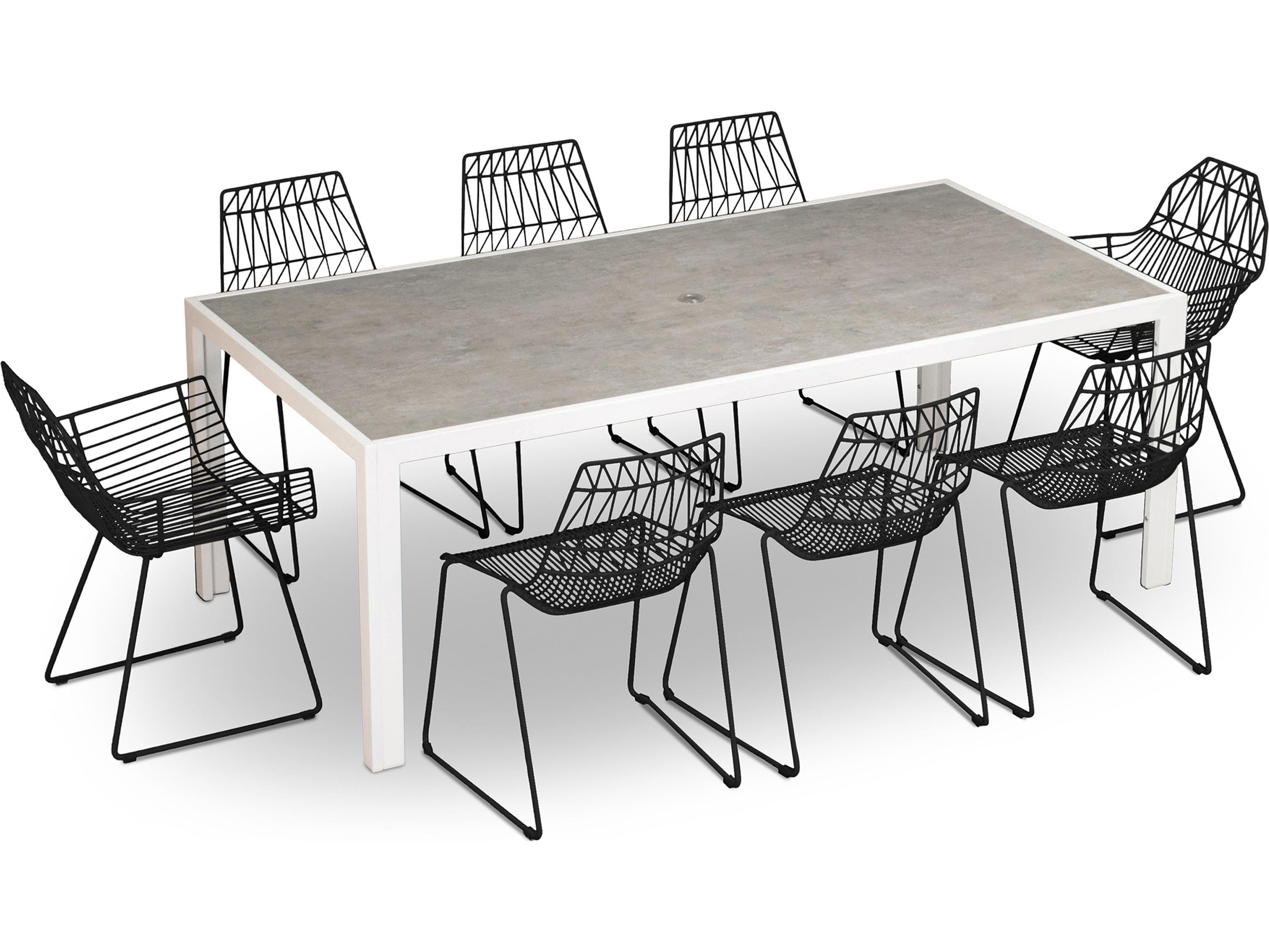 Harmonia Living Ace Steel 9 Piece Outdoor Patio Dining Set