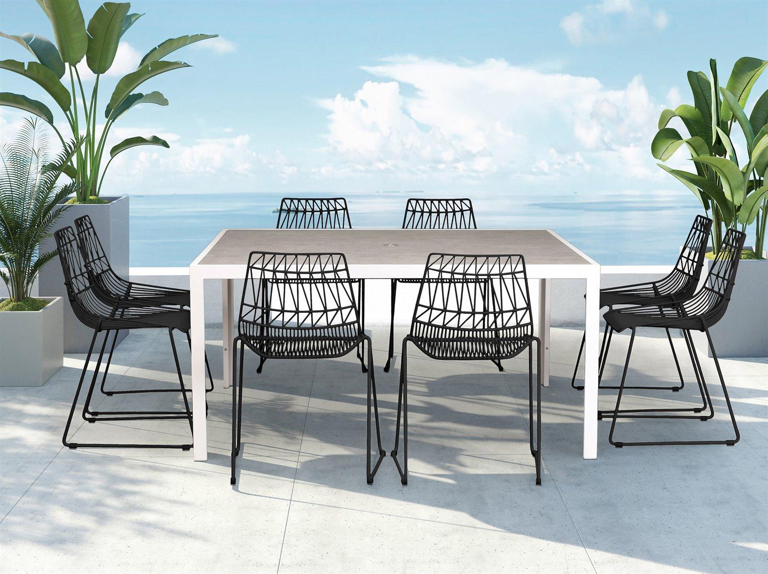 Harmonia Living Ace Steel 9 Piece Square Outdoor Dining Set