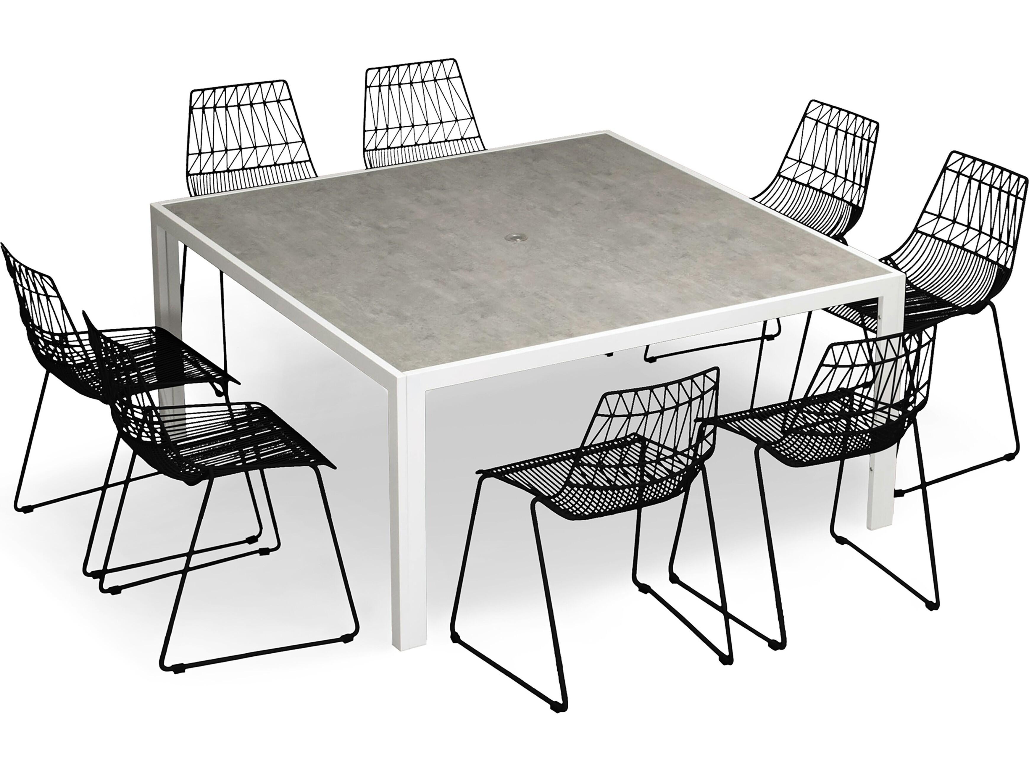 Harmonia Living Ace Steel 9 Piece Square Outdoor Dining Set