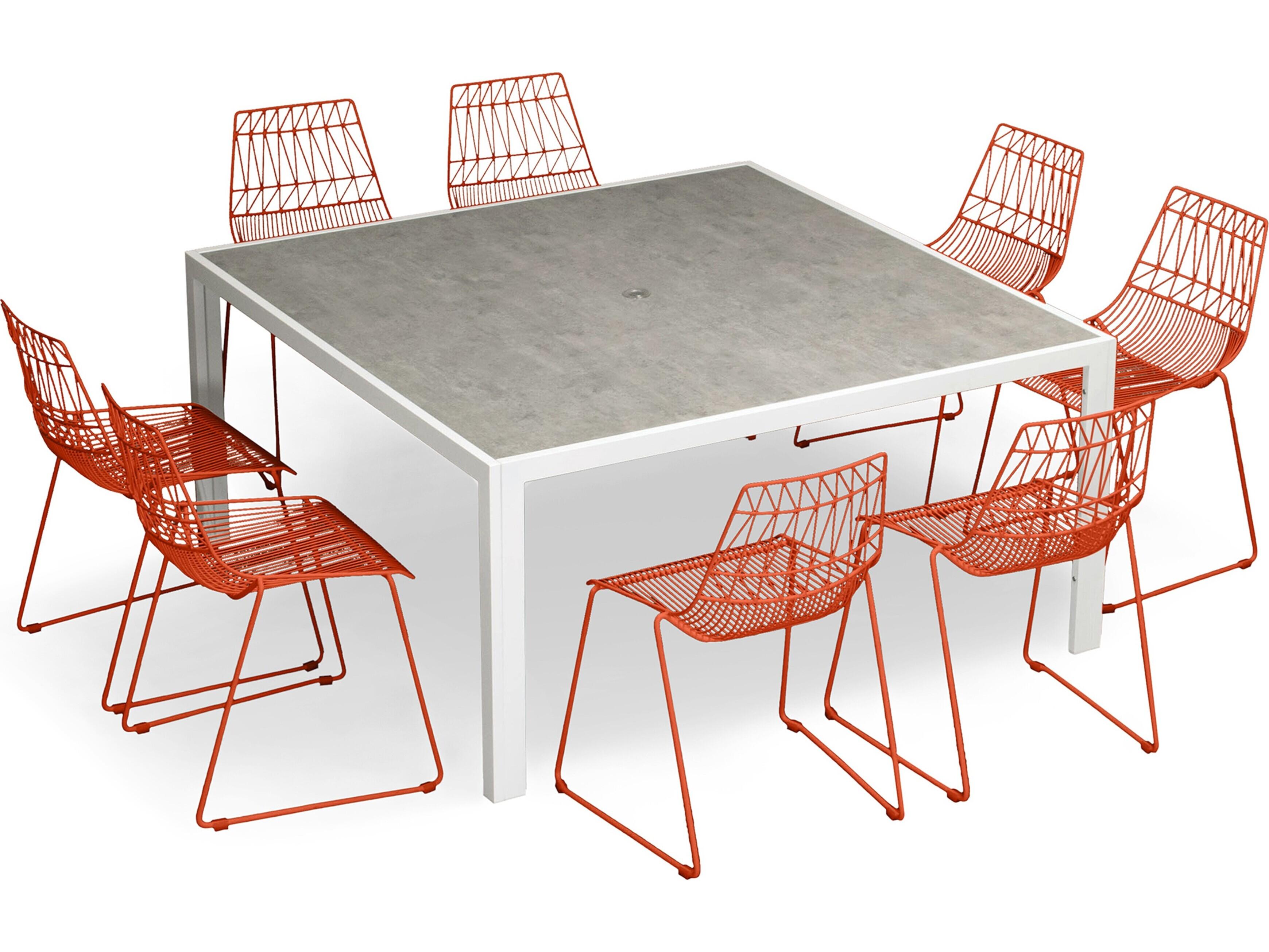 Harmonia Living Ace Steel 9 Piece Square Outdoor Dining Set