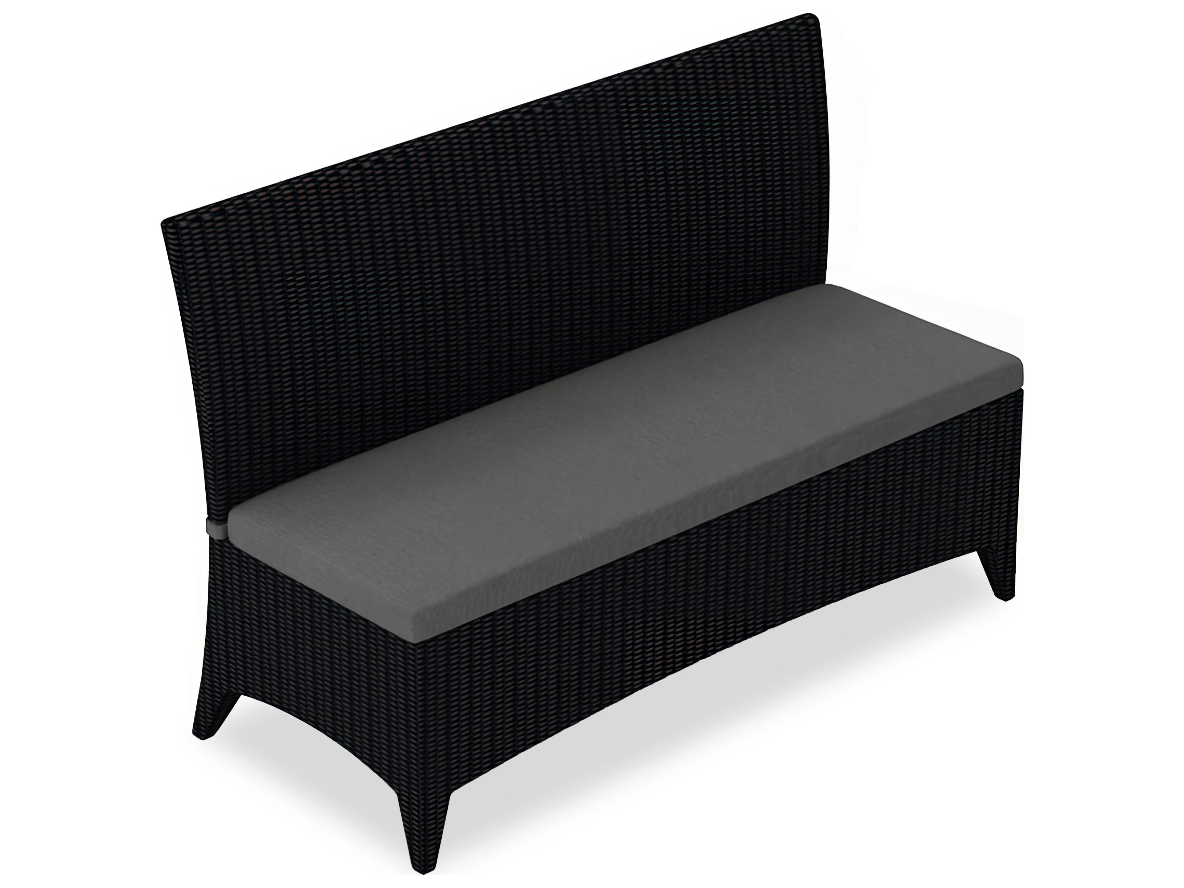 Harmonia Living Arbor Wicker 3-Seater Dining Patio Bench