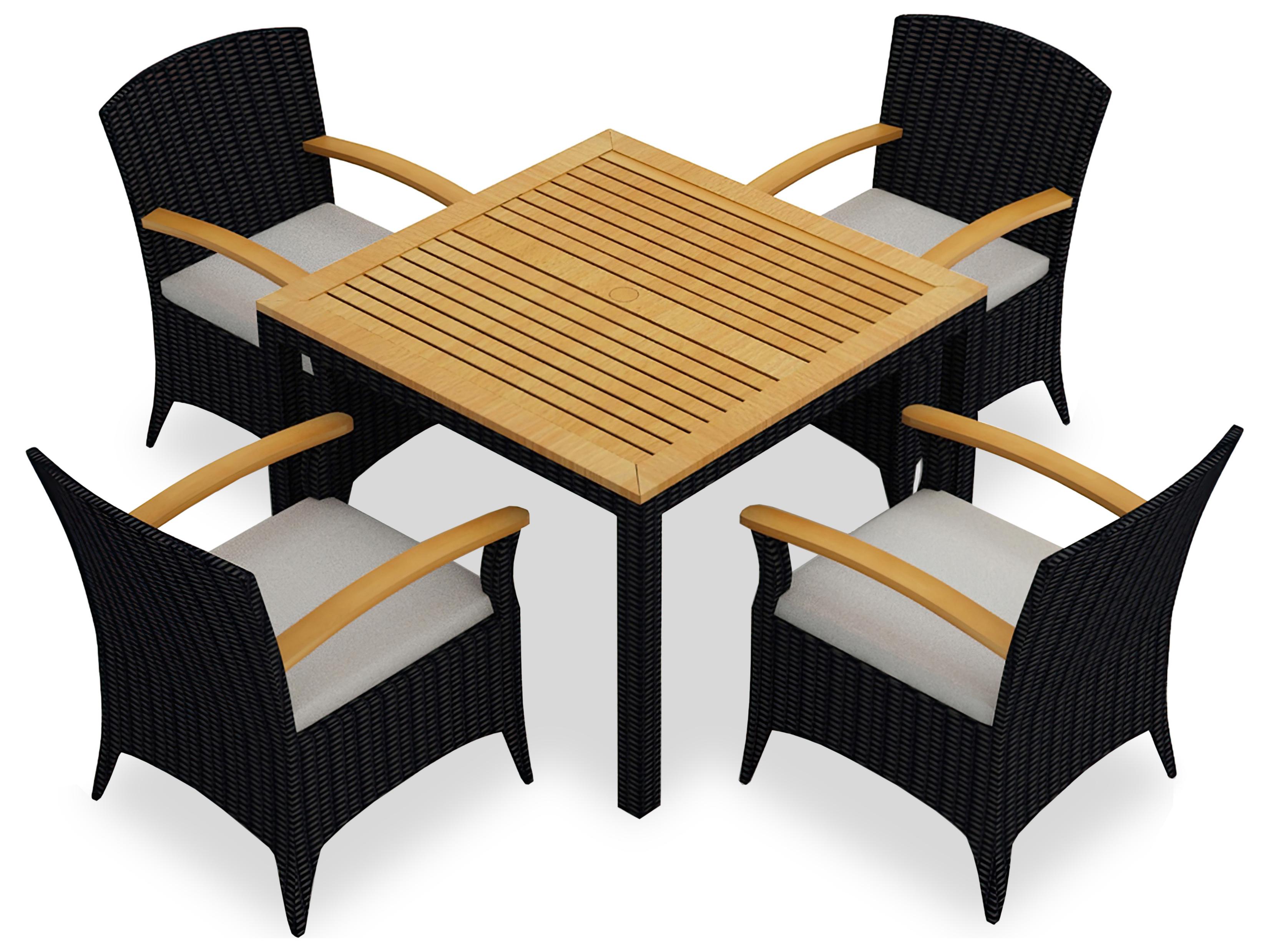 Harmonia Living Arbor Wicker 5 Piece Outdoor Patio Dining Set