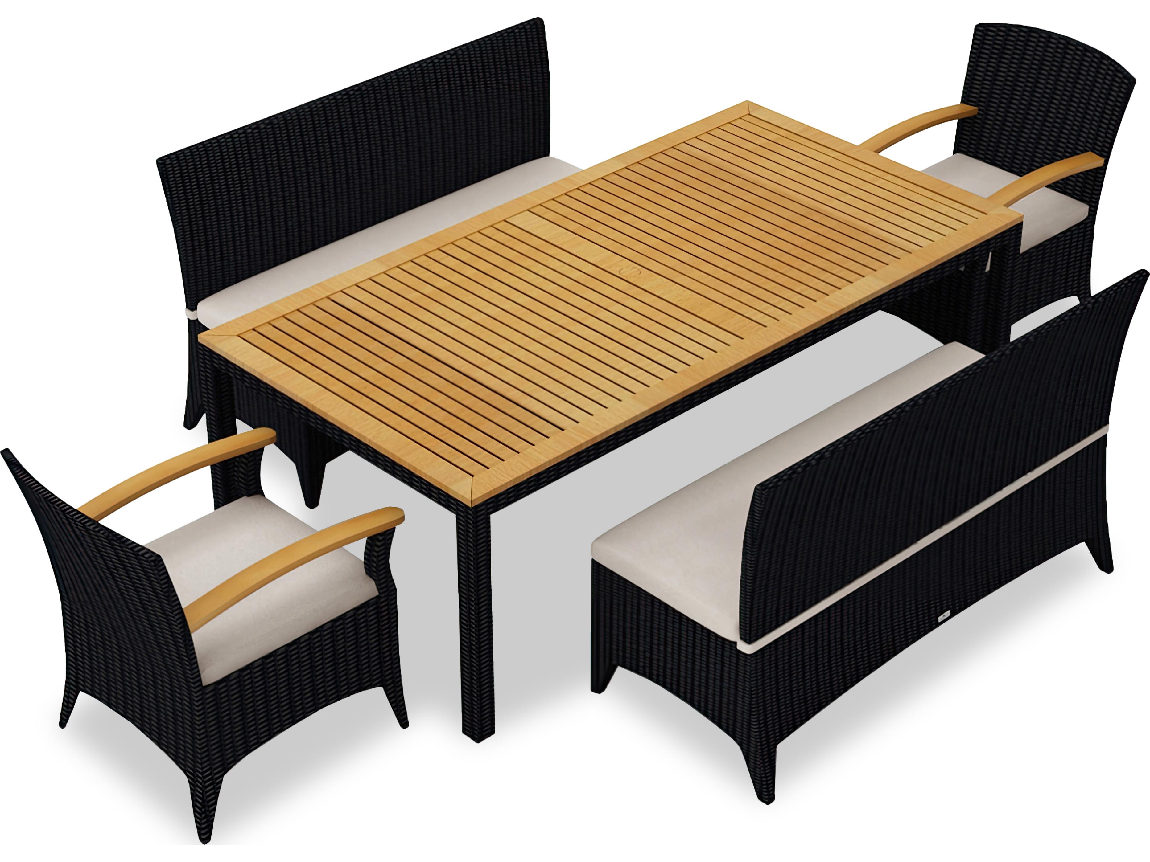 Harmonia Living Arbor Wicker 5 Piece Patio Dining Set