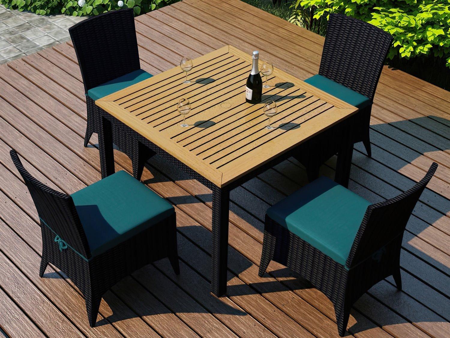 Harmonia Living Arbor Wicker 5 Piece Outdoor Dining Set