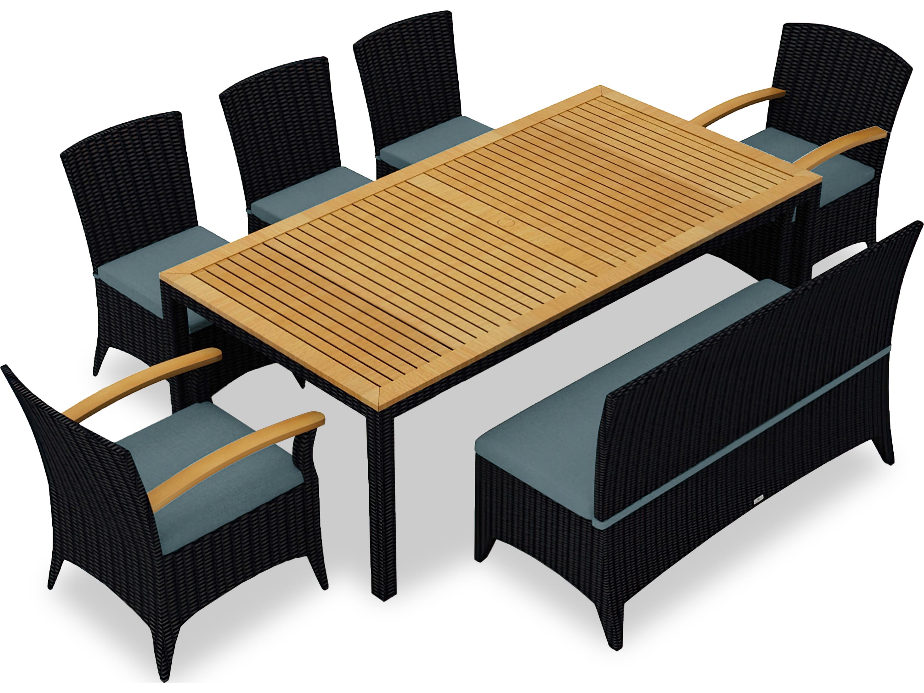 Harmonia Living Arbor Wicker 7 Piece Outdoor Patio Dining Set