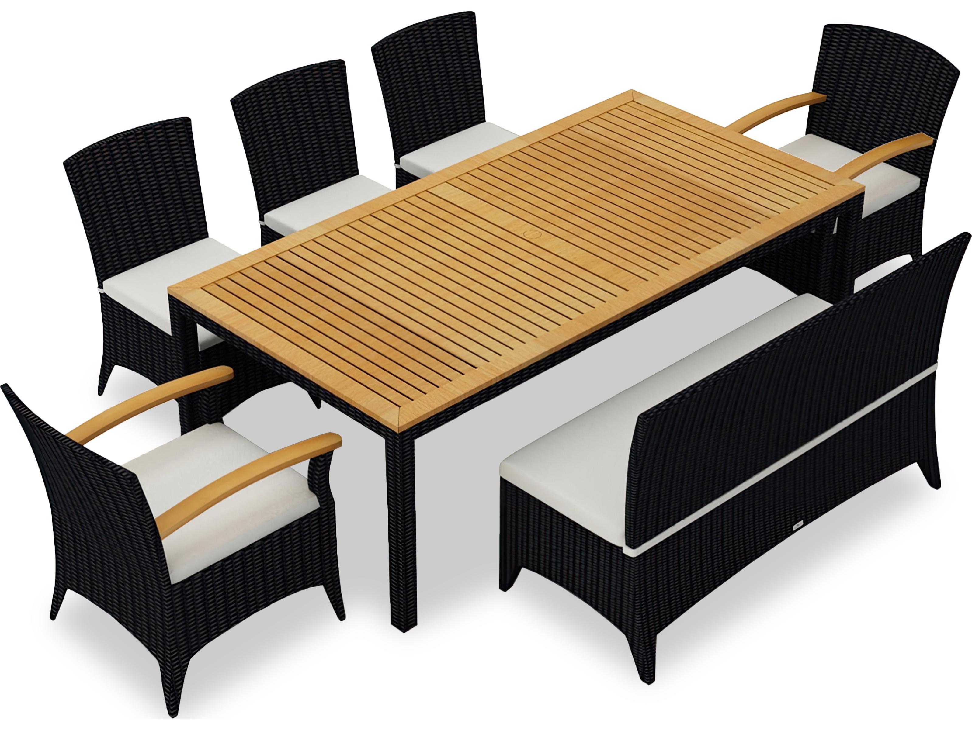 Harmonia Living Arbor Wicker 7 Piece Outdoor Patio Dining Set