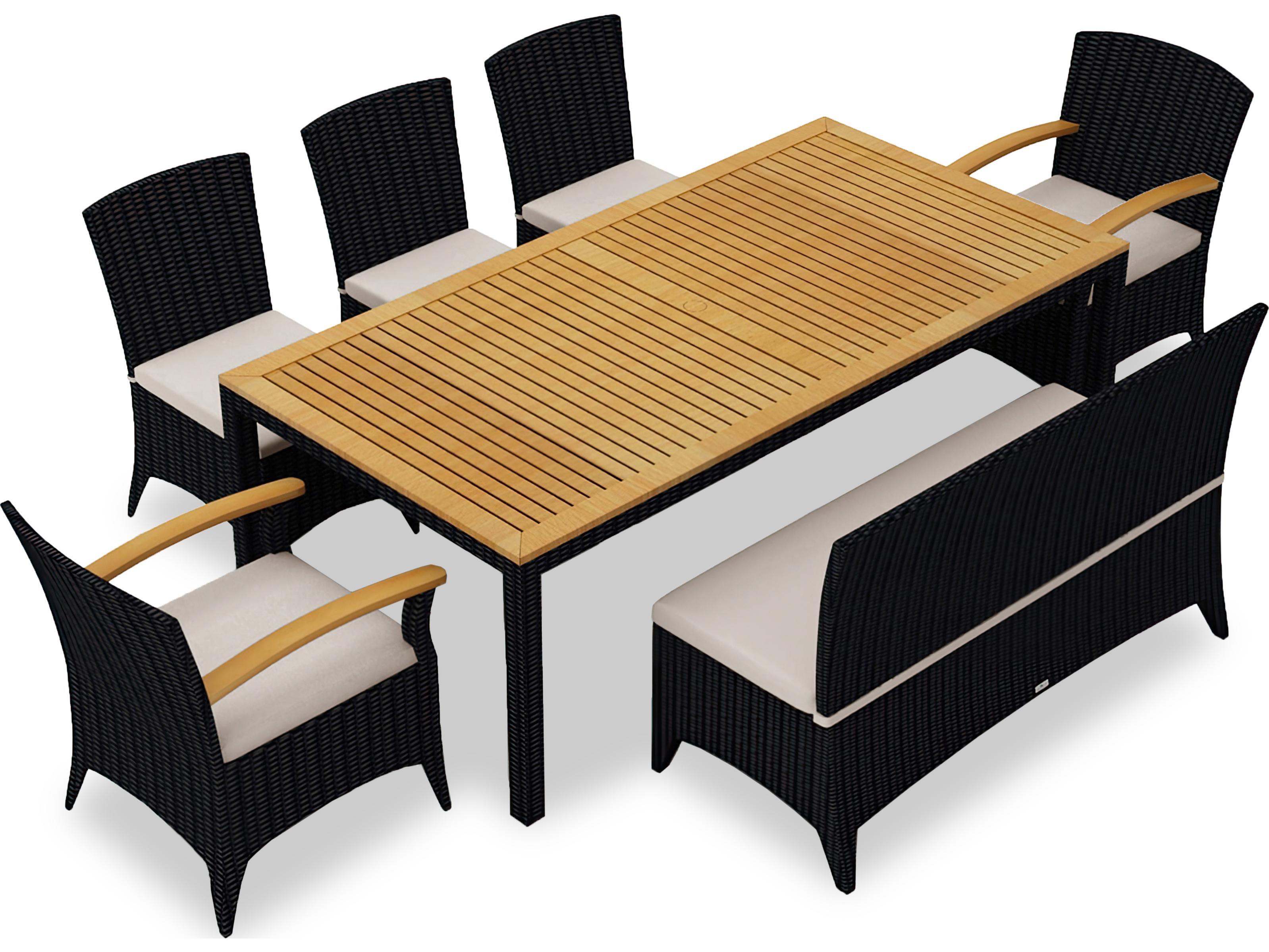 Harmonia Living Arbor Wicker 7 Piece Outdoor Patio Dining Set